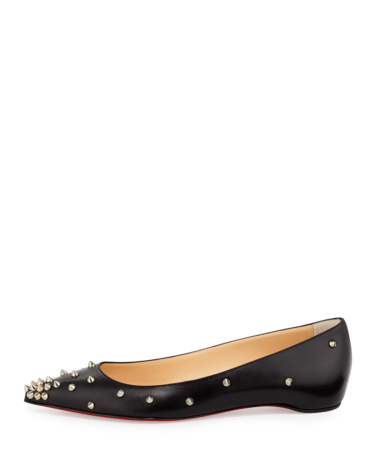 christian louboutin pointed-toe flats Black suede | The Little ...