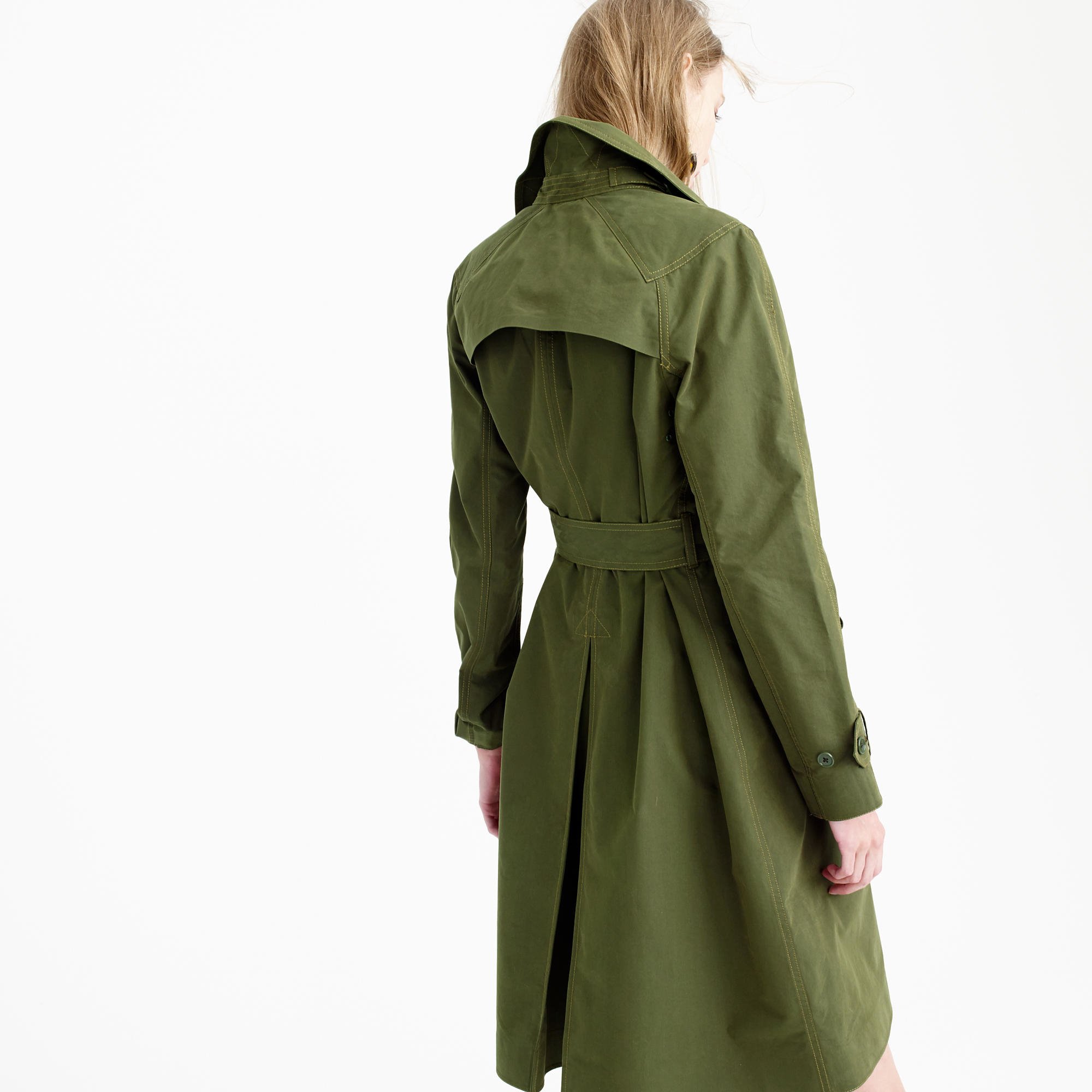 J.crew Military Trench Coat in Green | Lyst