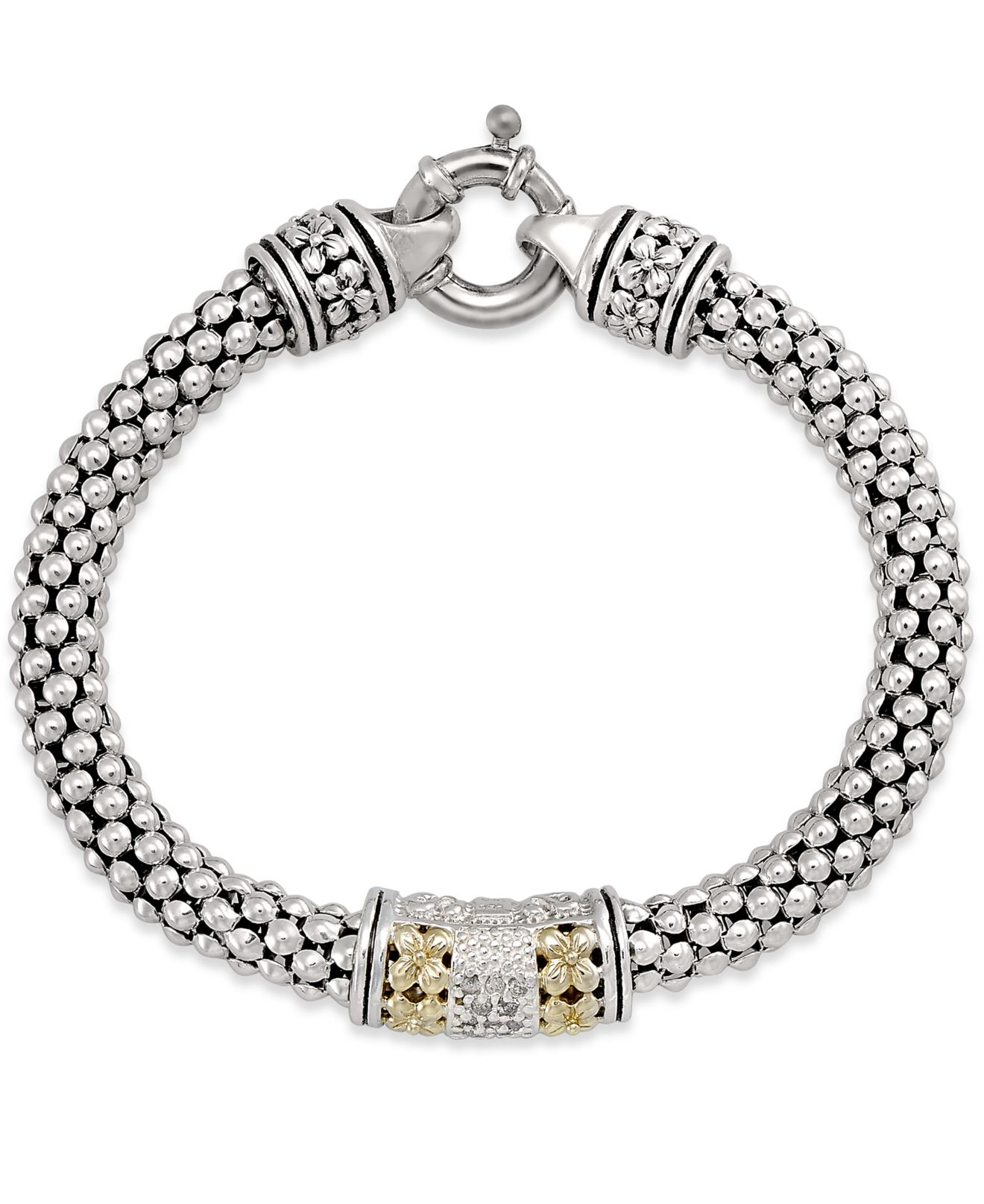 Lyst - Macy'S Diamond Mesh Bracelet (1/5 Ct. T.w.) In Sterling Silver ...