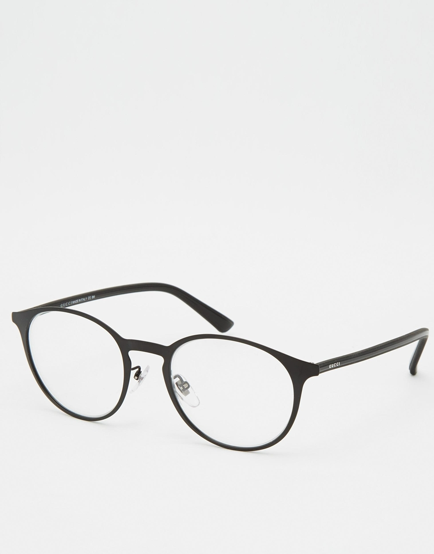 Gucci Round Glasses In Black For Men Lyst
