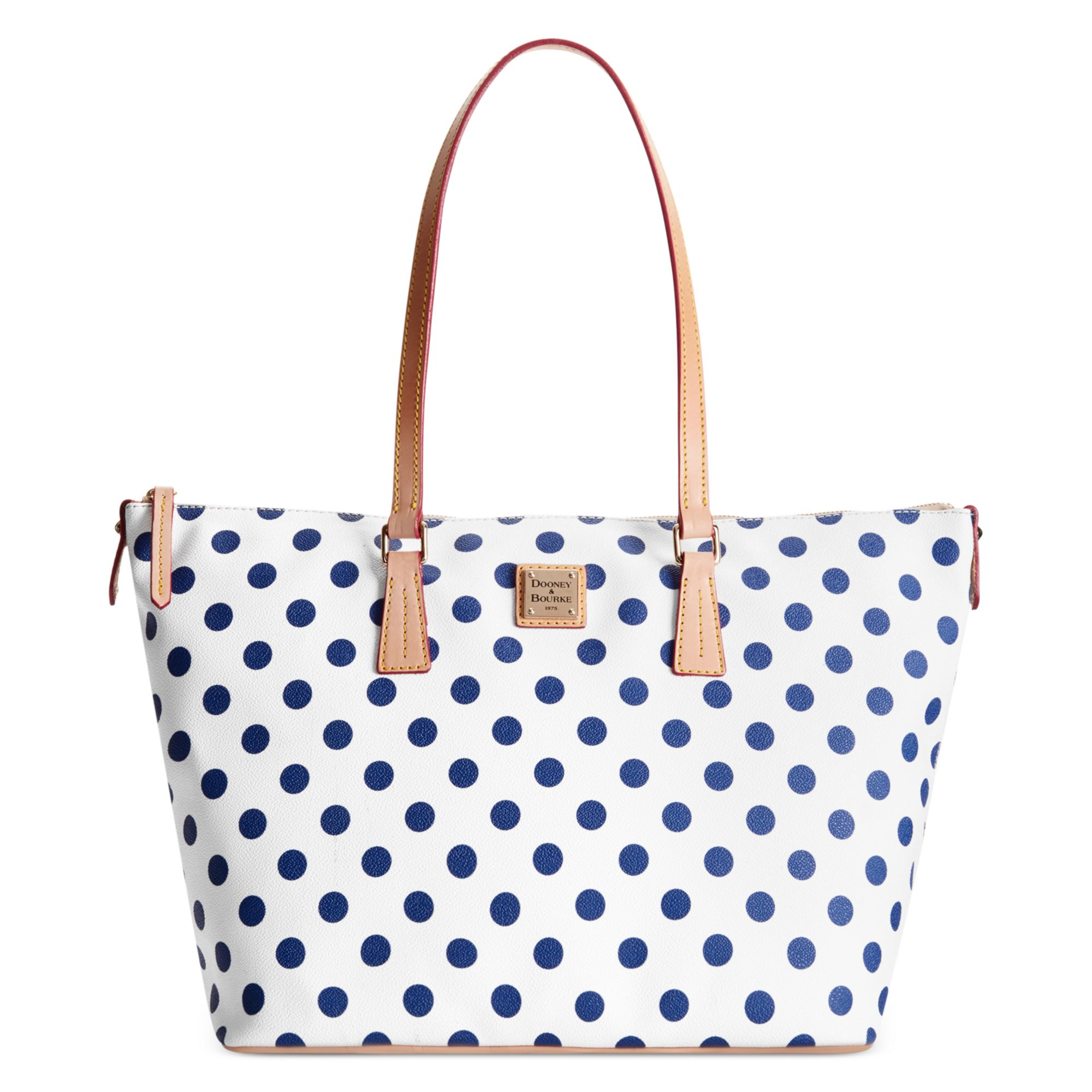 Lyst - Dooney & Bourke Polka Dot Zip Top Tote in Blue