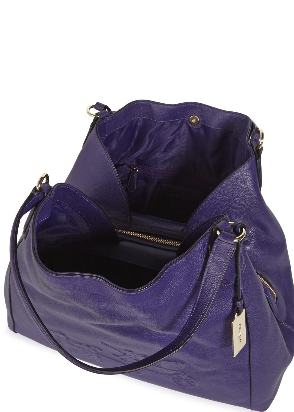 Coach Large Edie Violet Leather Shoulder Bag in Purple | Lyst