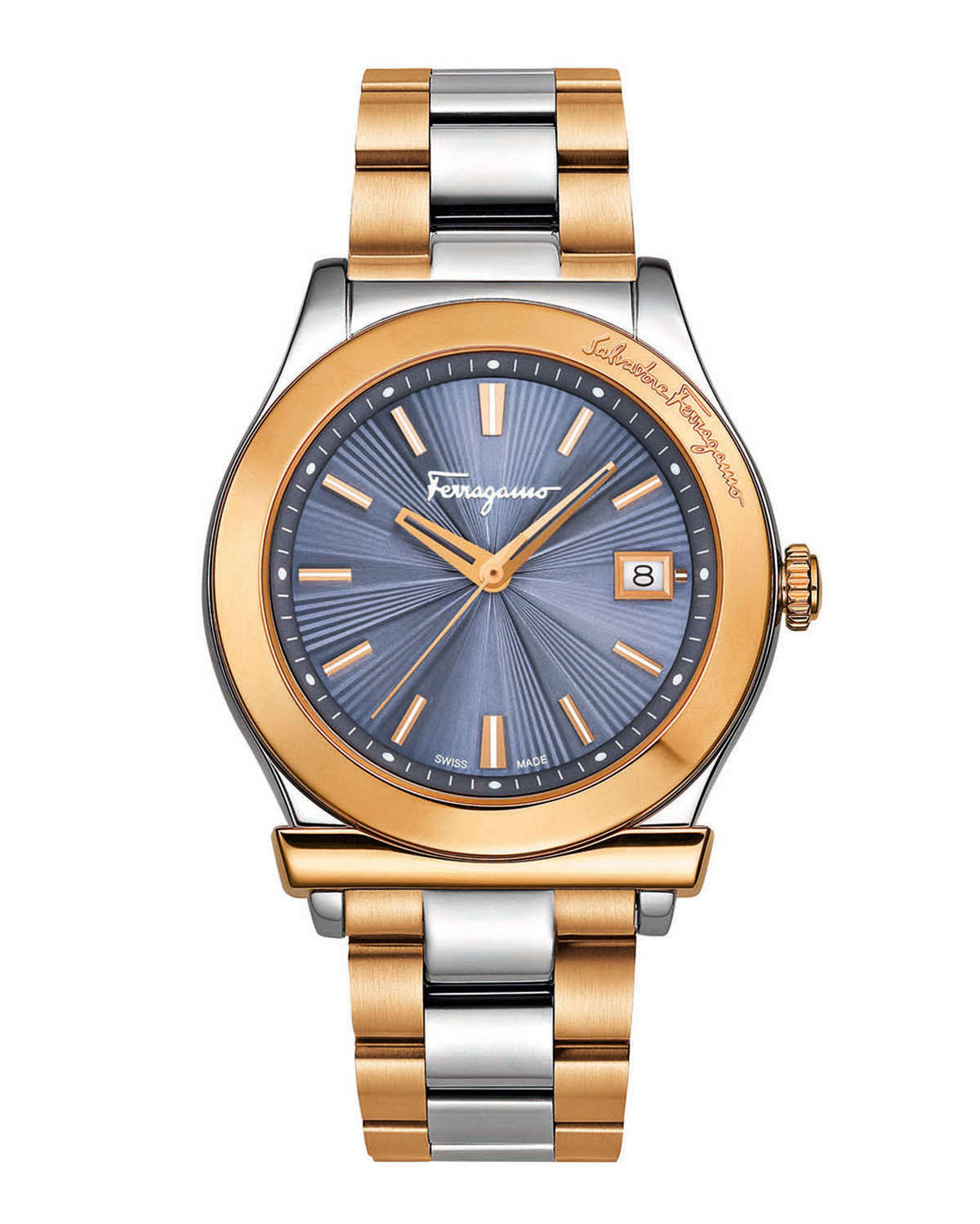 Ferragamo Two-tone Stainless Steel Watch in Brown | Lyst