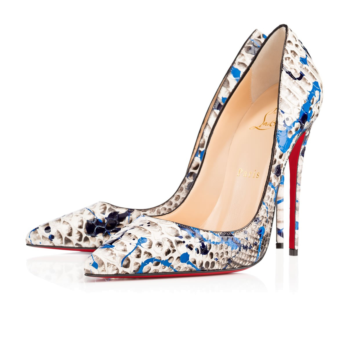 Christian louboutin So Kate Python Vulcano Pumps in Blue | Lyst