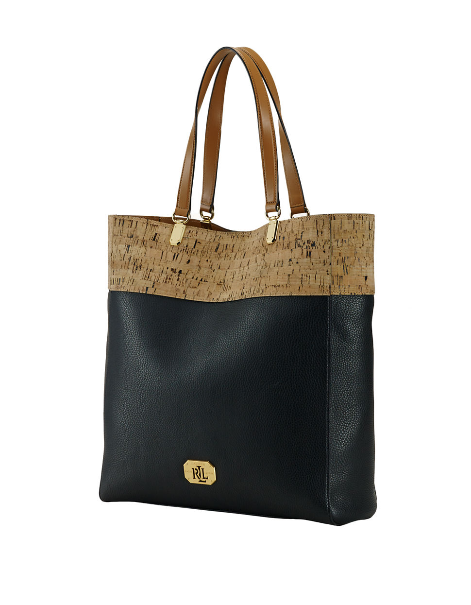Lauren By Ralph Cork Patterned Tote Bag In Black Lyst Gallery