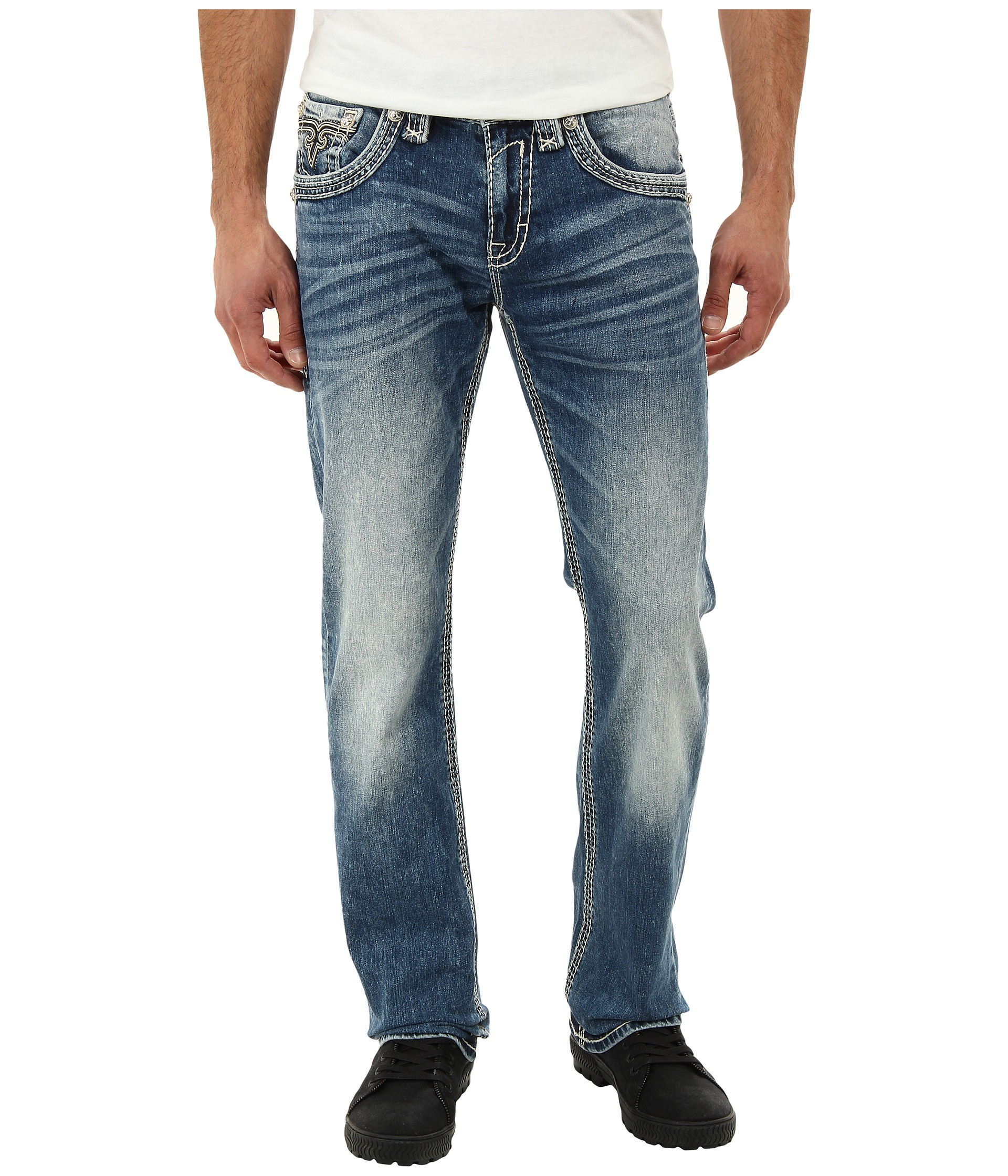 Lyst - Rock Revival Castor Bootcut Jeans in Blue for Men