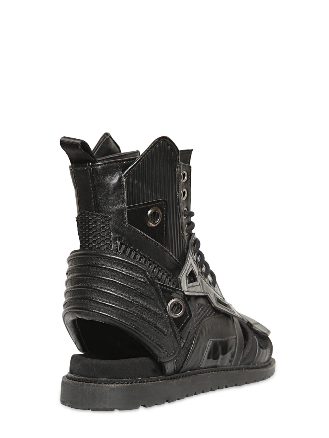 Lyst Ktz Leather Combat Sandal  Boots  in Black  for Men