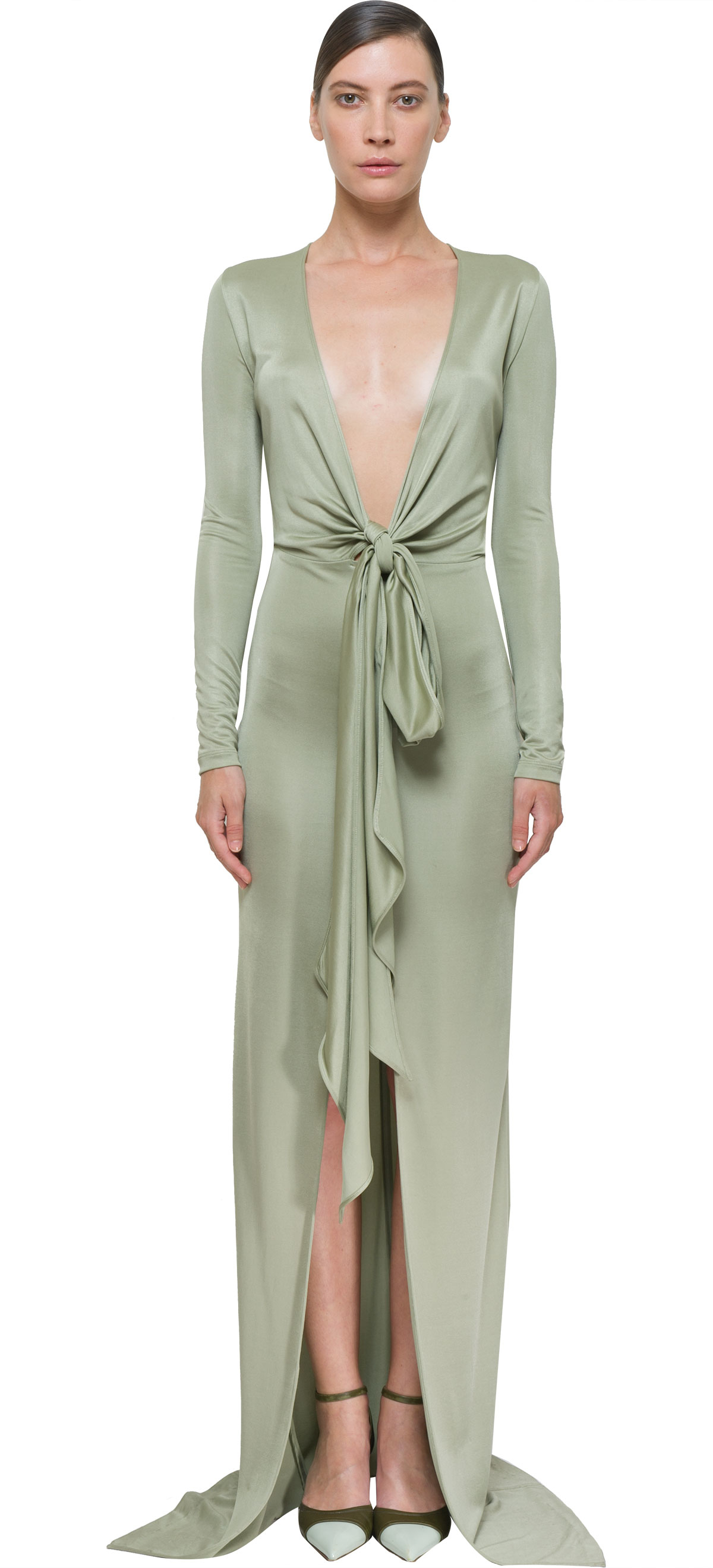 Lyst Givenchy Pistachio Long Dress In Green Gallery