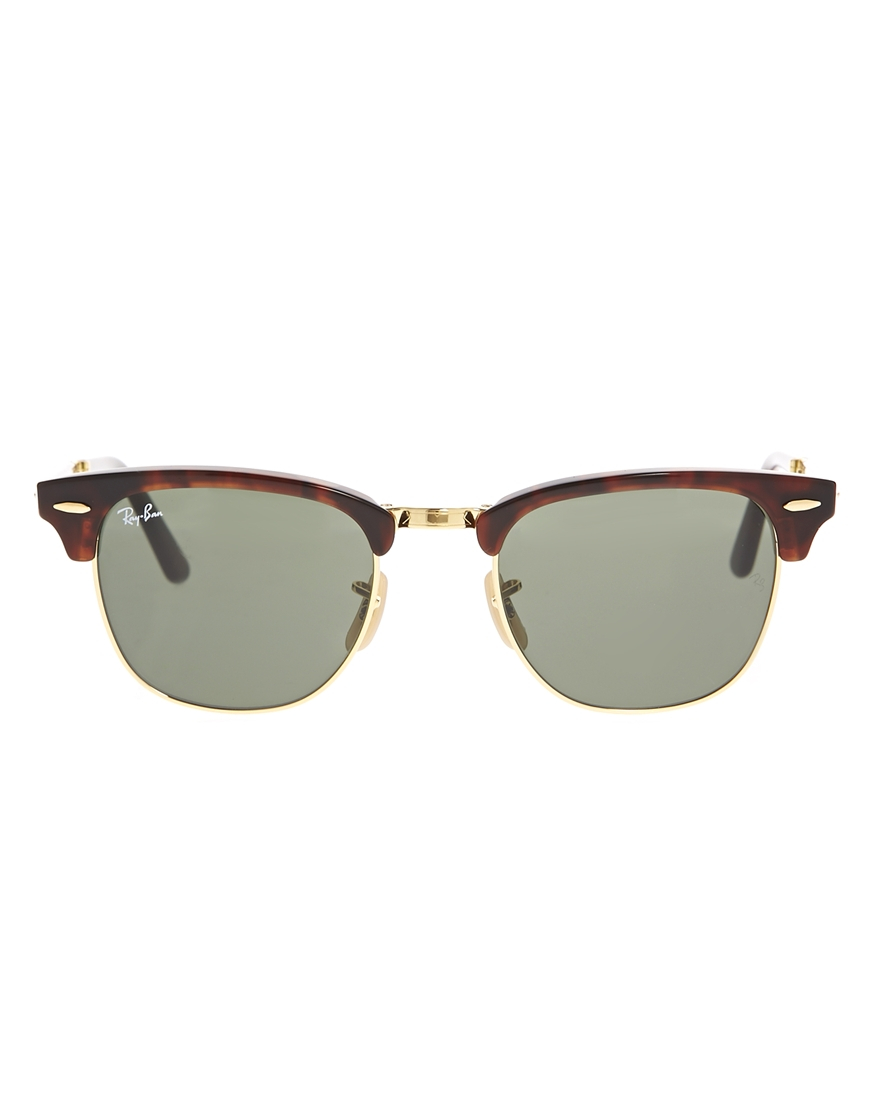 Lyst - Ray-Ban Foldable Clubmaster Sunglasses in Brown