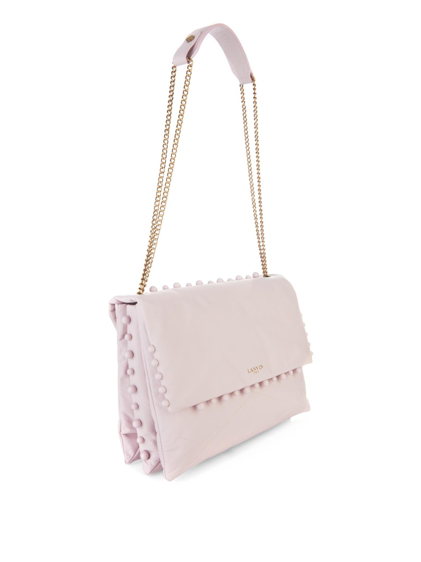 Lanvin Sugar Pearl-Embellished Leather Shoulder Bag in Pink | Lyst