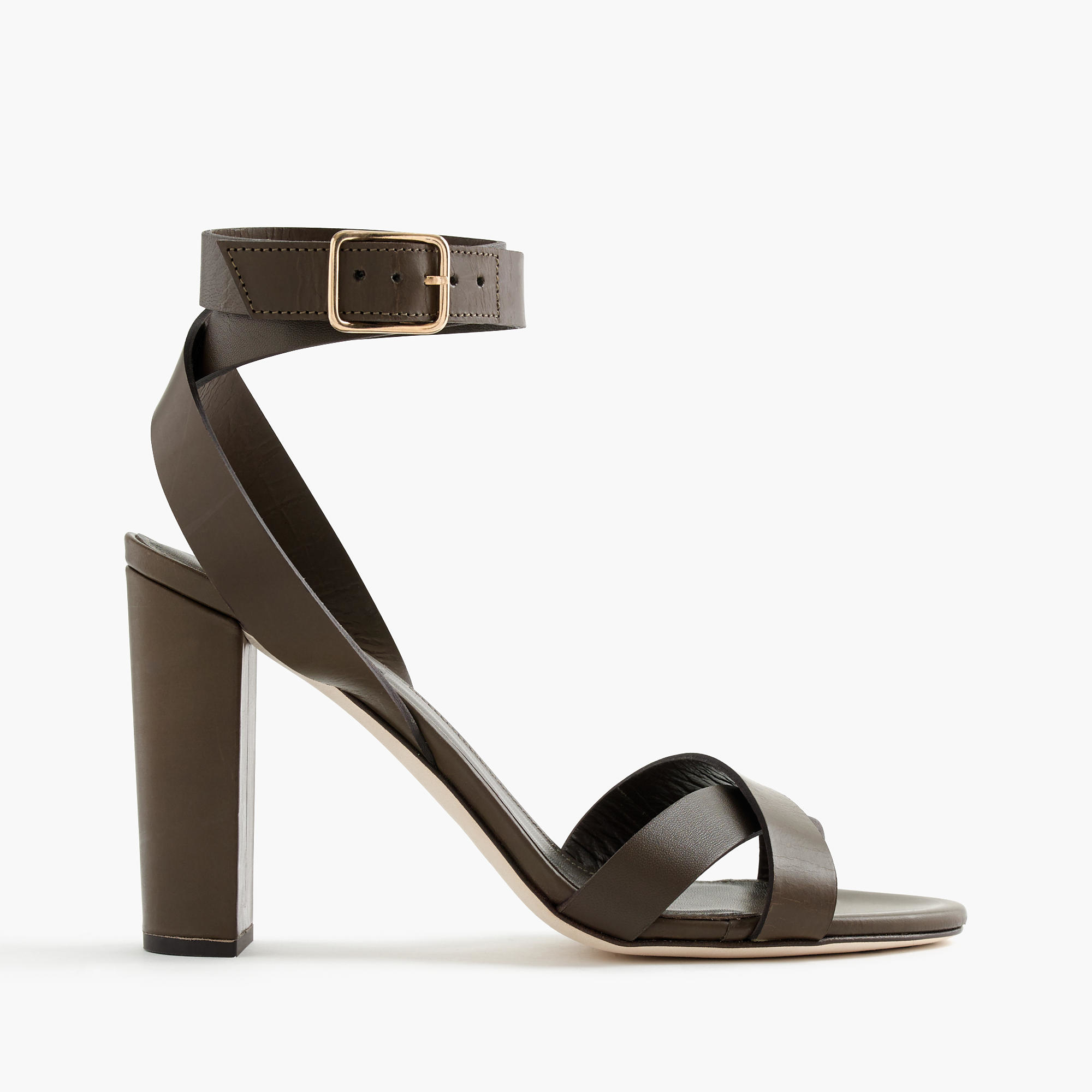 Lyst J.Crew Leather Crossstrap Sandals in Green