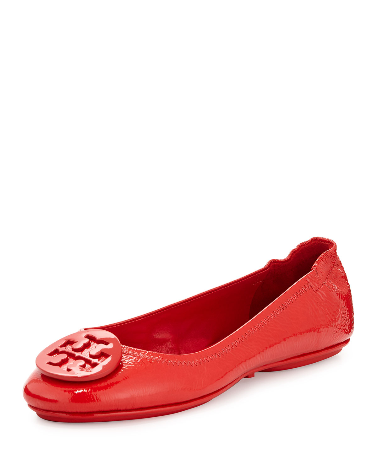 Lyst - Tory Burch Minnie Patent Leather Travel Ballet Flat in Red