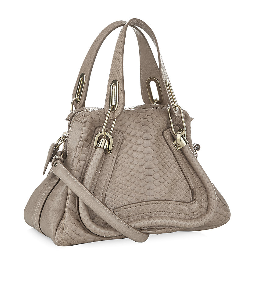 Chlo Small Python Paraty Tote in Beige (Sand) | Lyst  