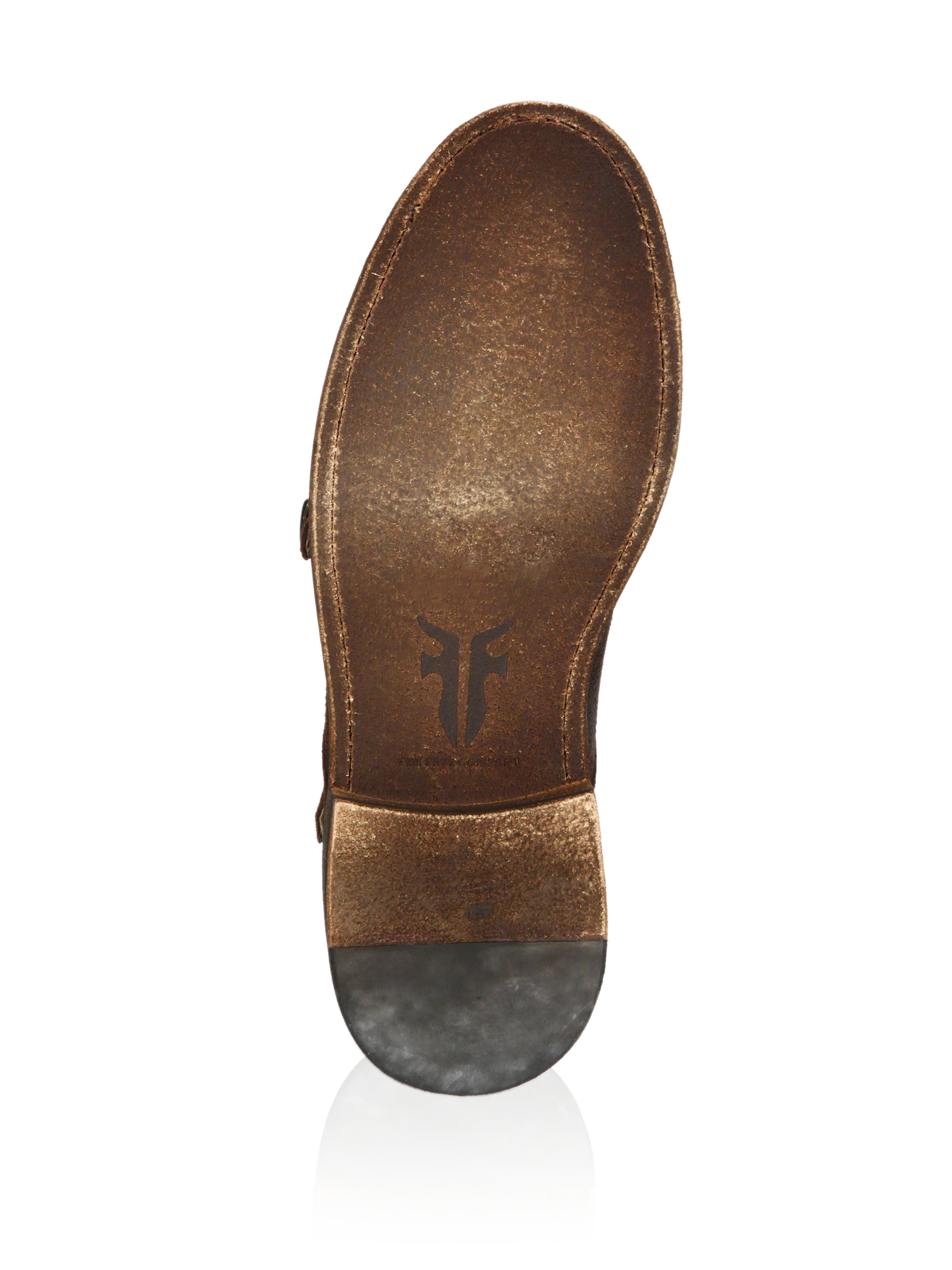 brown suede double monk strap