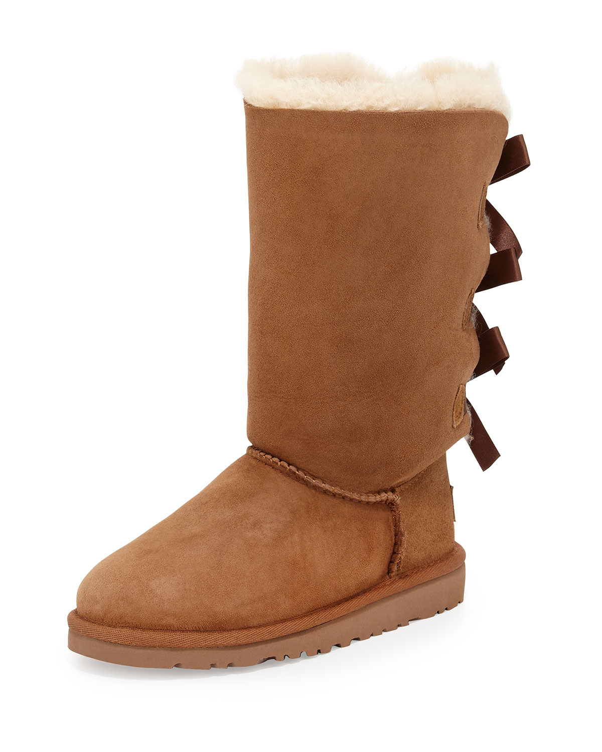 Ugg Bailey Bow-Detailed Sheepskin Boots in Brown | Lyst