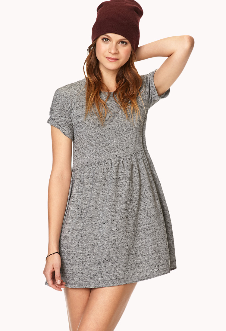 Lyst Forever 21 Heathered Babydoll Dress in Gray