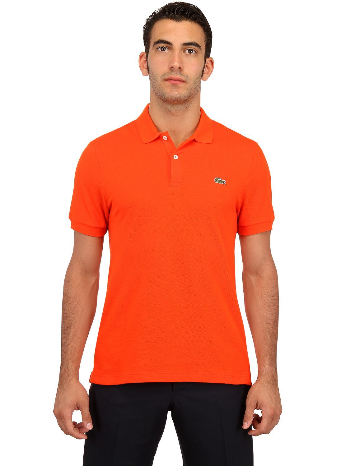 Lyst - Lacoste Petit PiquÃ© Polo Shirt in Orange for Men