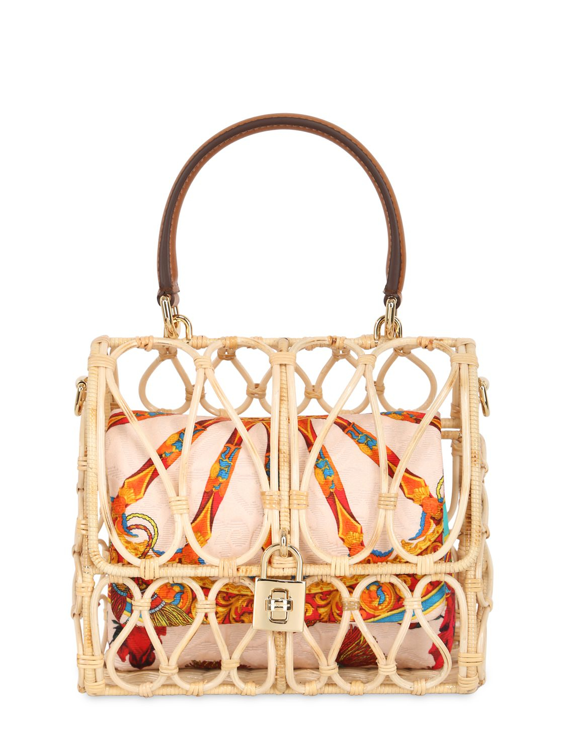 Dolce & Gabbana Dolce Bag Rattan Top Handle Bag in Beige (NATURAL) | Lyst
