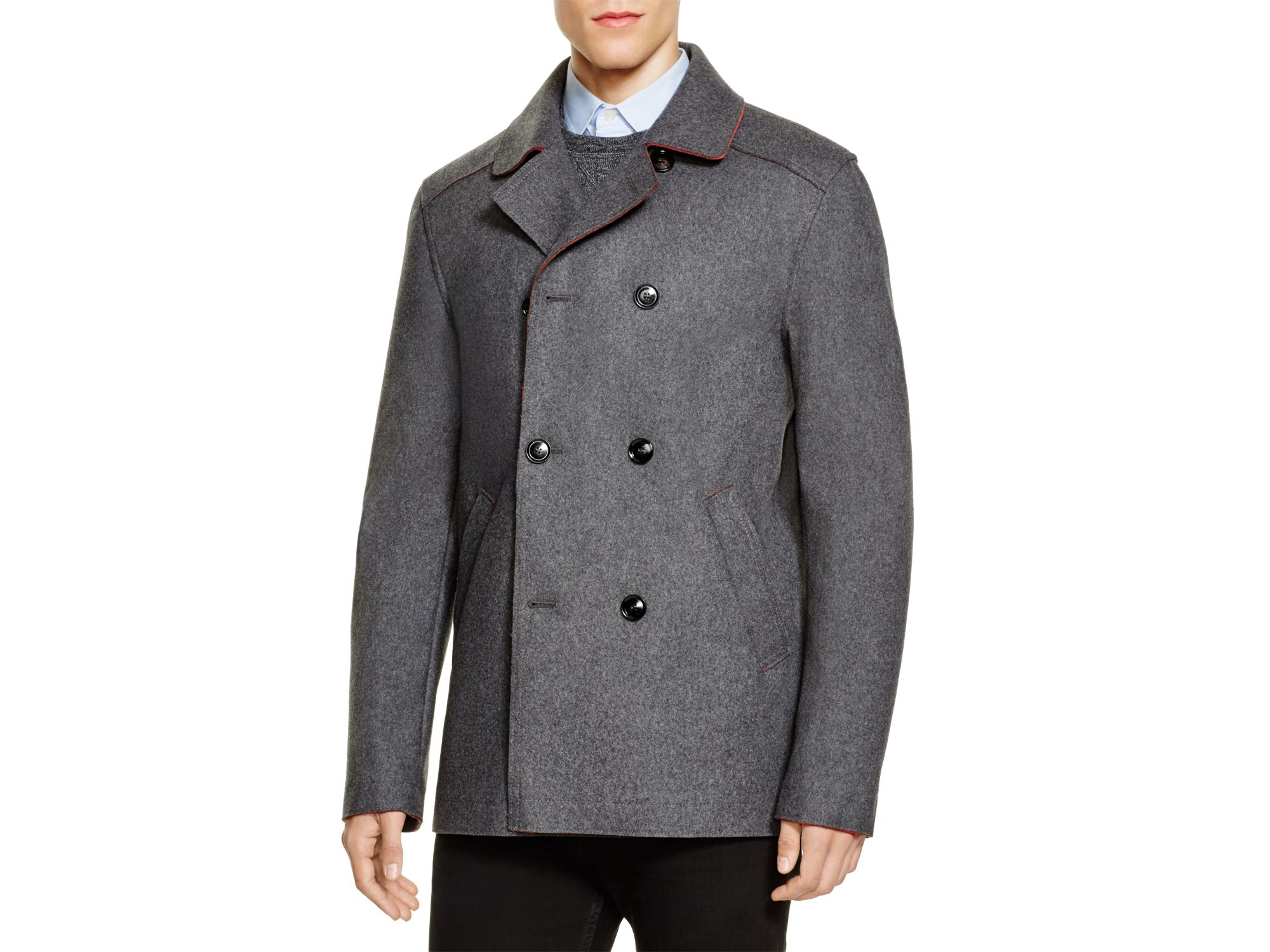 Lyst - Hardy Amies Wool Blend Short Overcoat - Bloomingdale's Exclusive ...