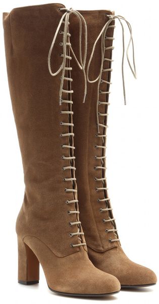 brown knee high lace up boots