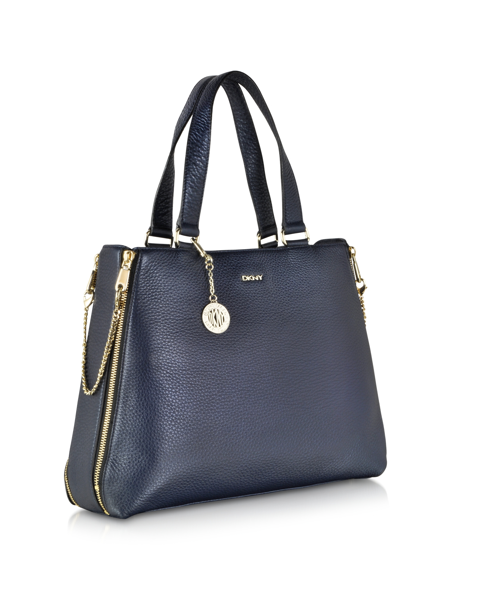 Lyst Dkny Tribeca Large Navy Blue Leather Tote Bag In Gallery