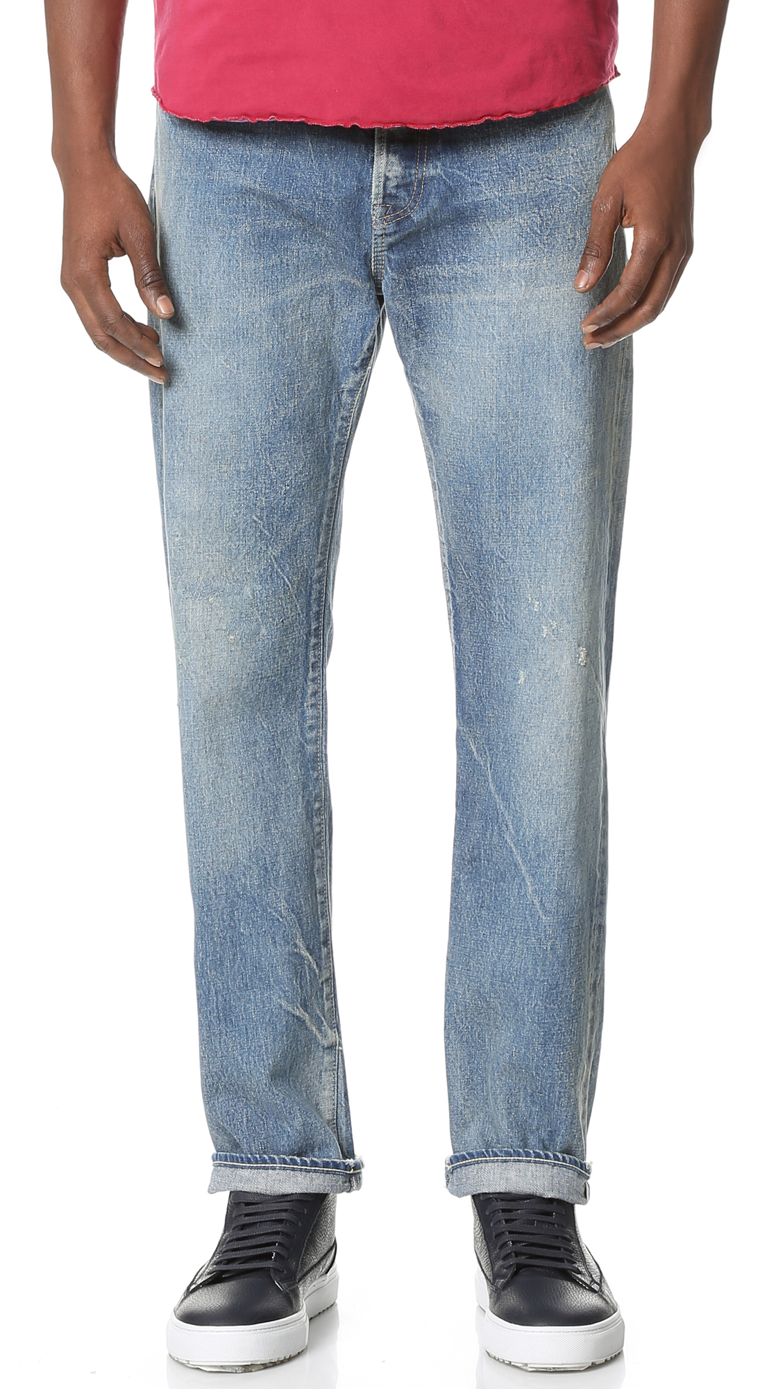 Chimala Selvedge Denim Baggy Straight Cut Jeans in Blue for Men - Lyst
