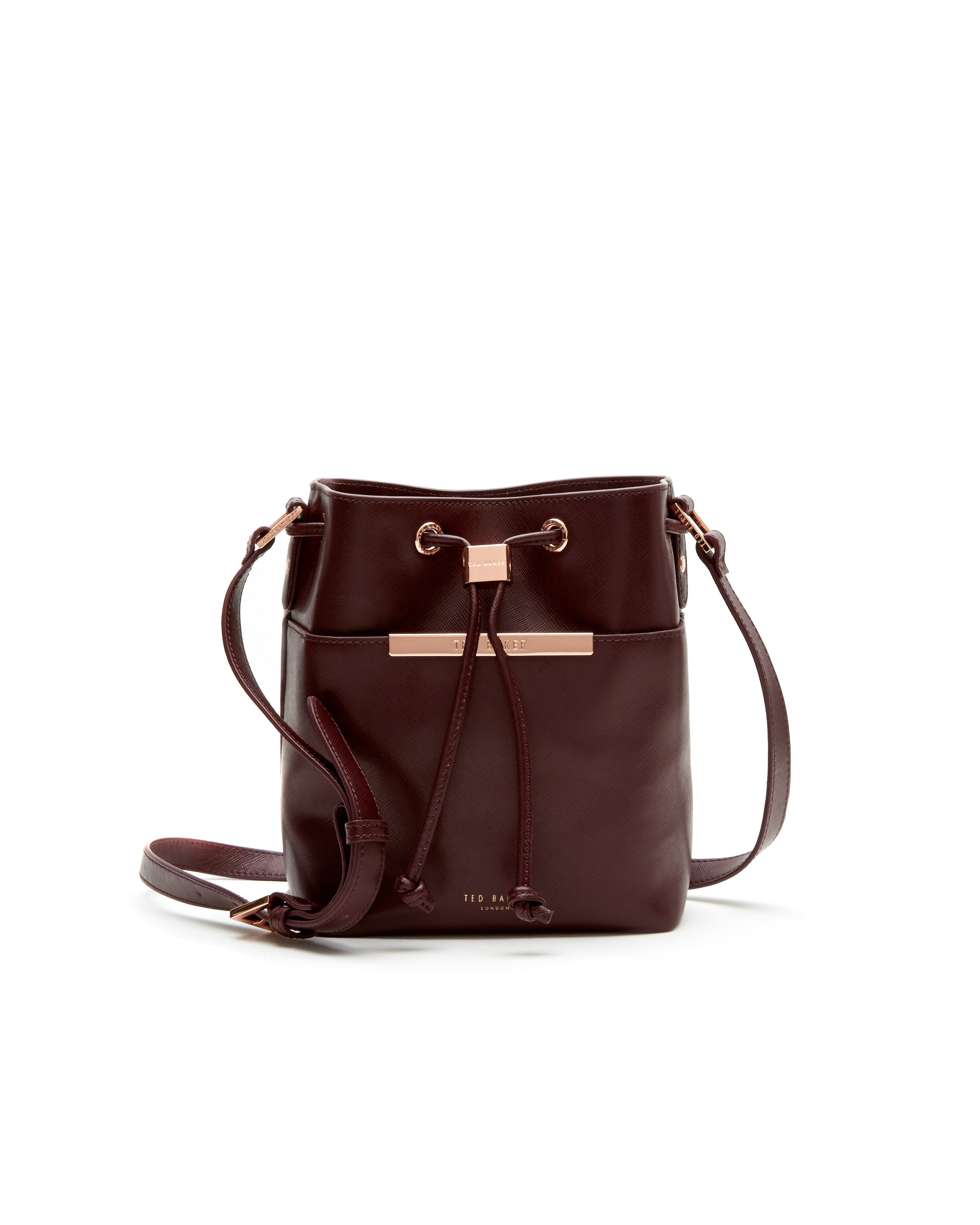 Lyst - Ted Baker Ersilda Leather Mini Bucket Bag in Red