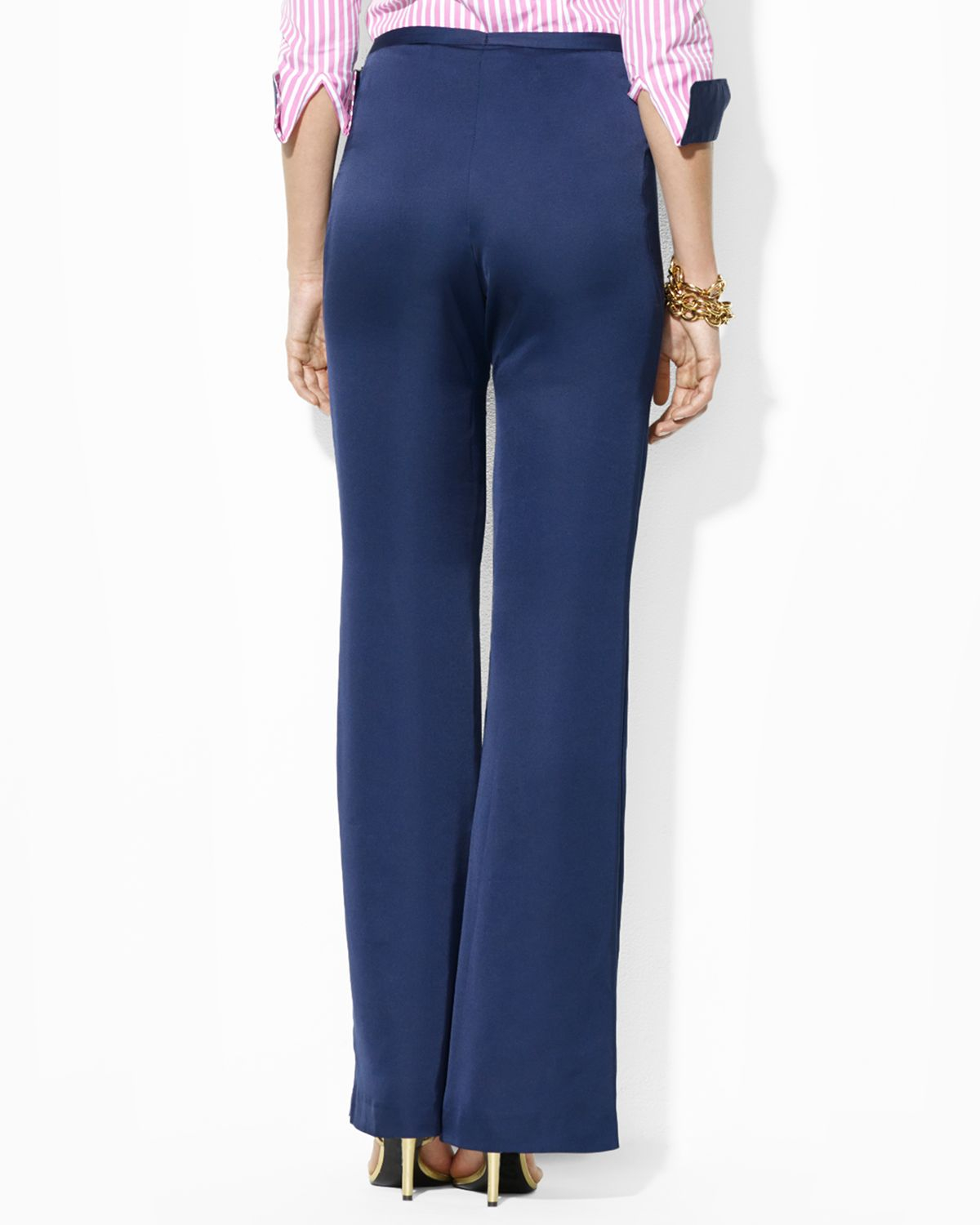 dark blue wide leg pants