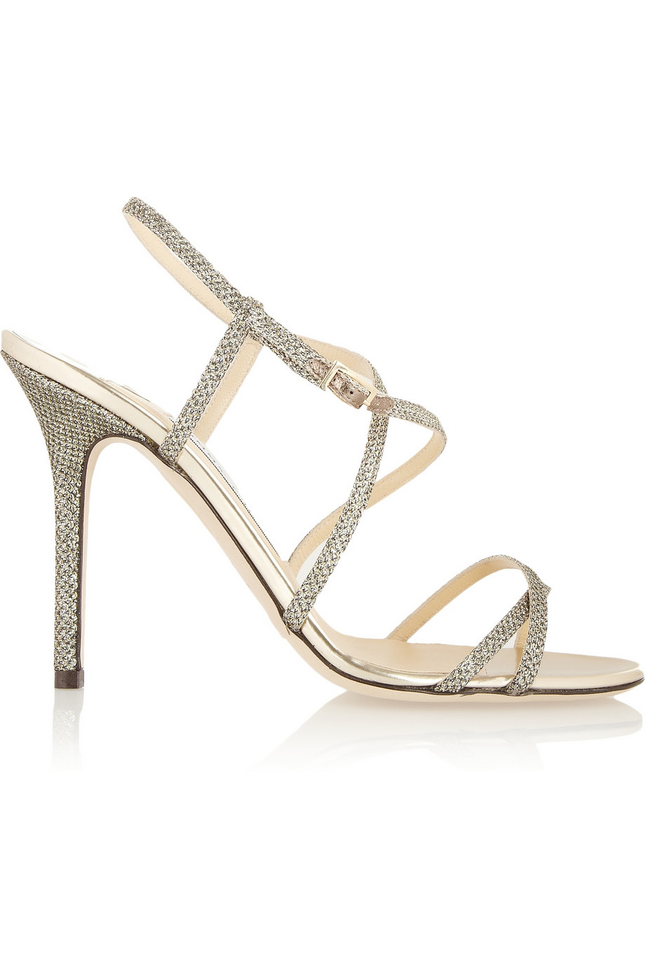 Lyst - Jimmy choo Issey Textured-Lamé Sandals in Metallic