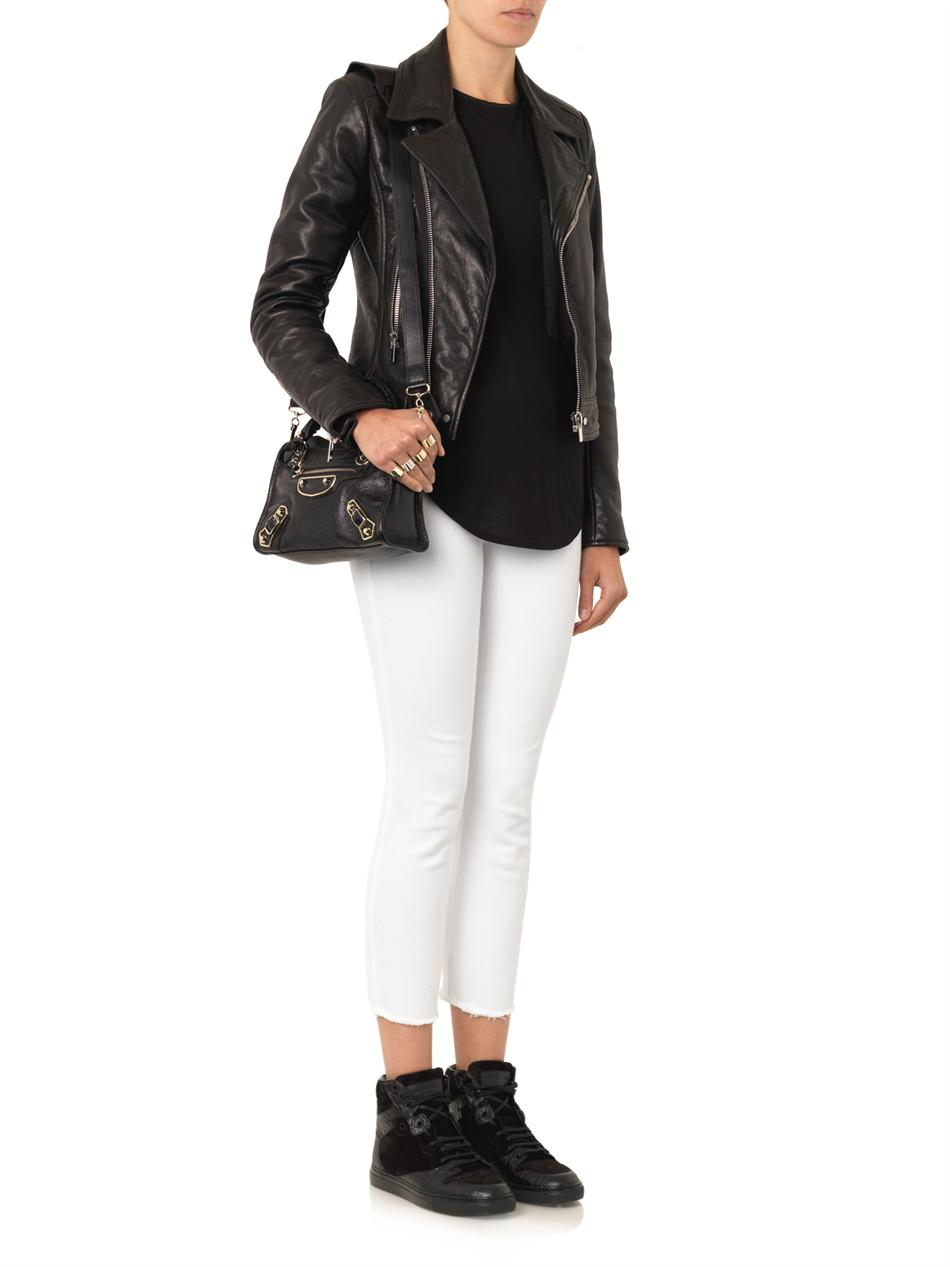 Lyst - Balenciaga Classic Mini City Edge-Line Shoulder Bag in Black