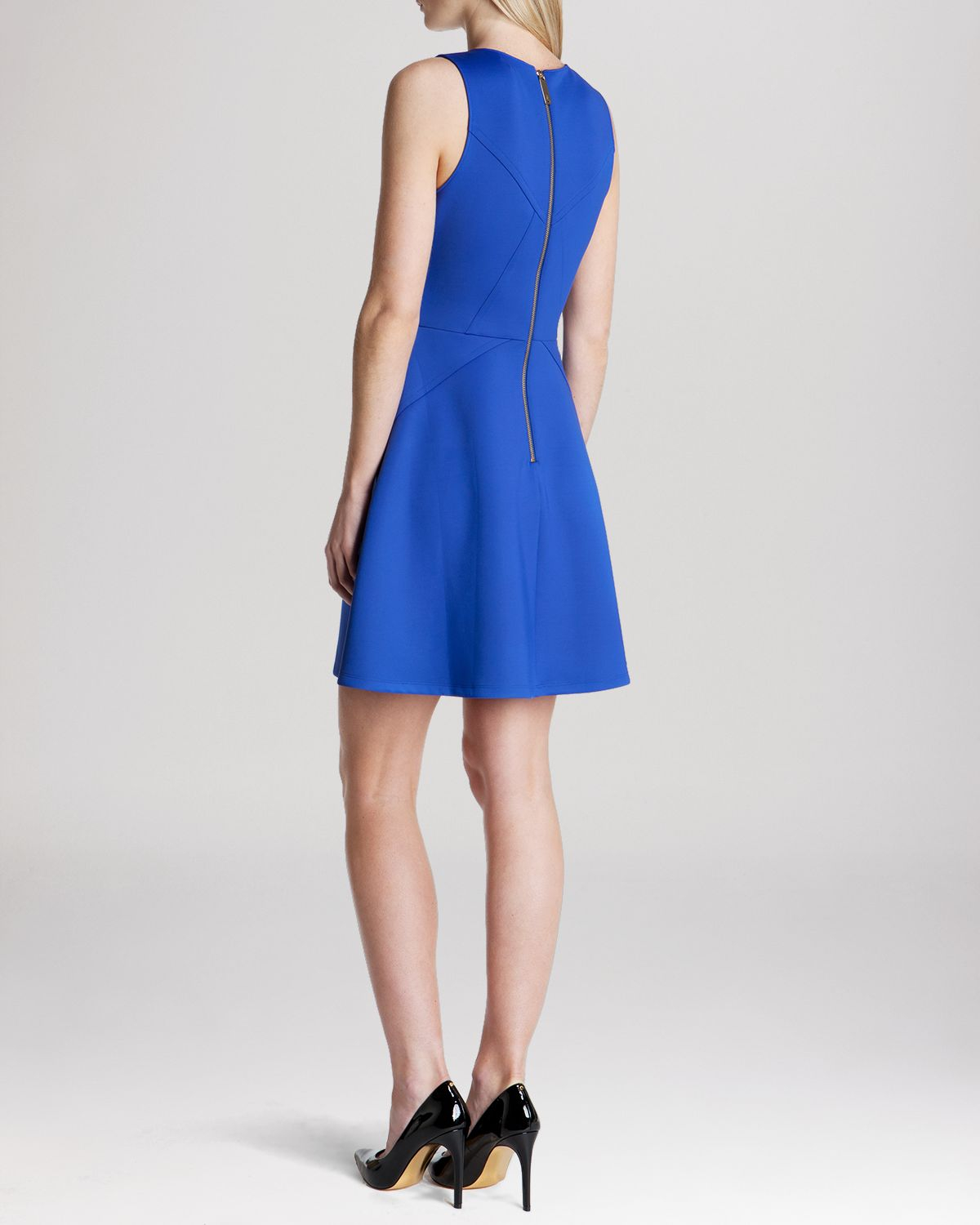 Lyst - Ted Baker Dress - Mitton Peplum Skater in Blue