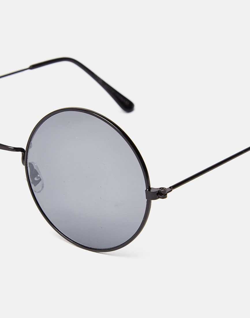 The Idle Man Round Lens Sunglasses Black In Black For Men Lyst 