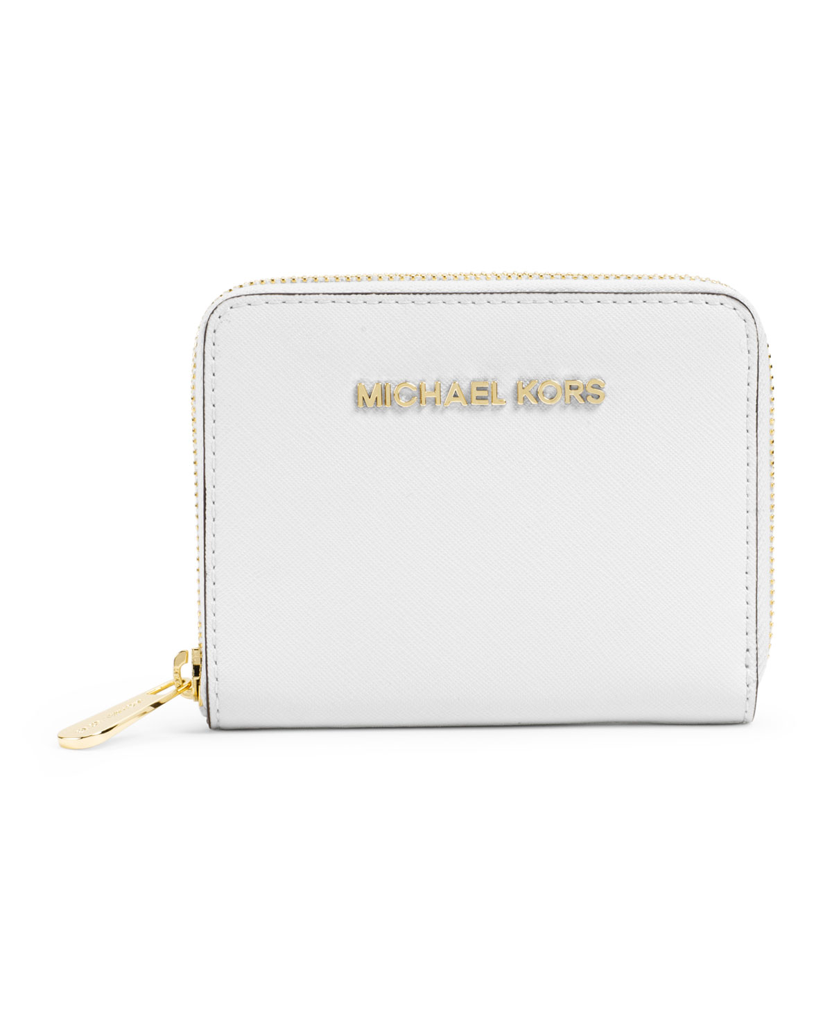 Lyst - Michael Kors Michael Medium Jet Set Travel Ziparound Wallet in White