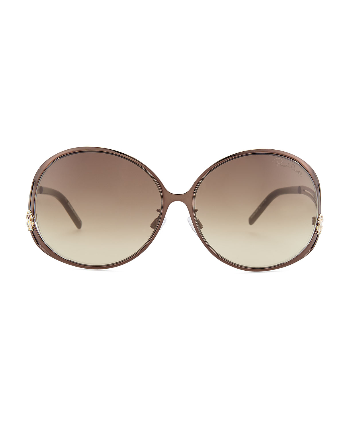 Roberto cavalli Round Metal Sunglasses in Brown