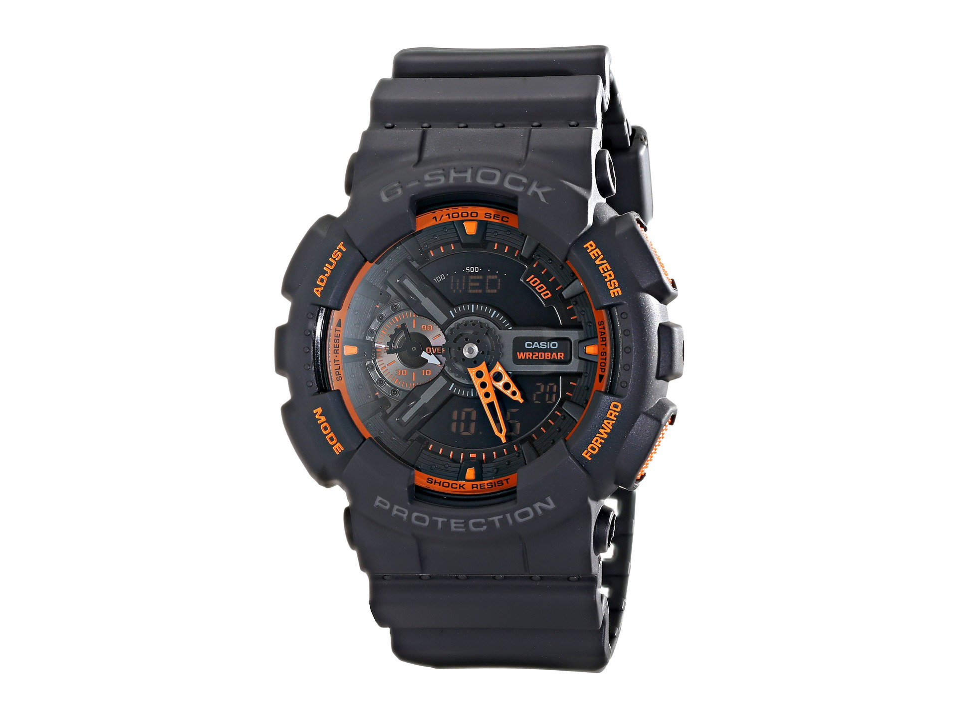g shock grey orange