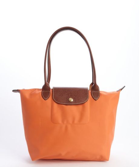 Longchamp Orange Nylon Le Pliage Small Shopper Tote in Orange | Lyst