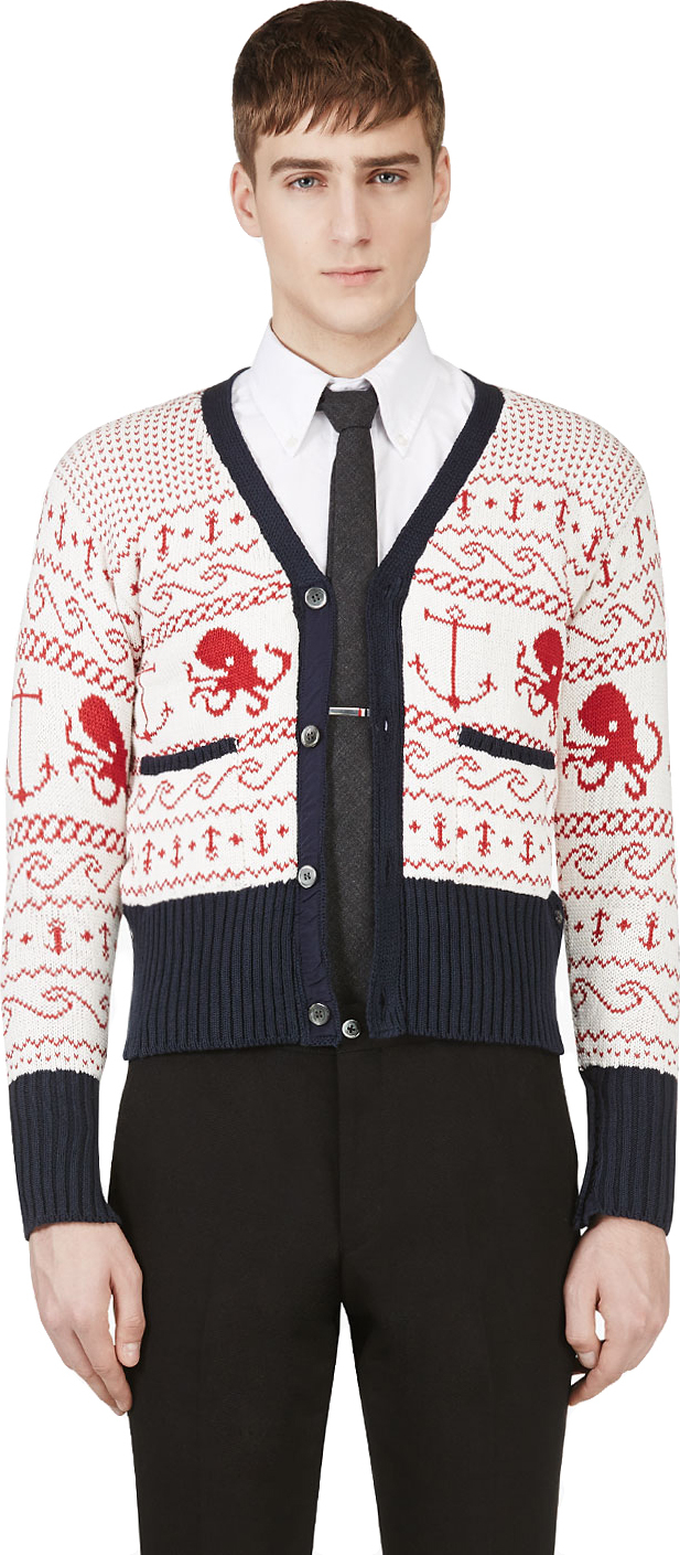 thom browne cardigan mens