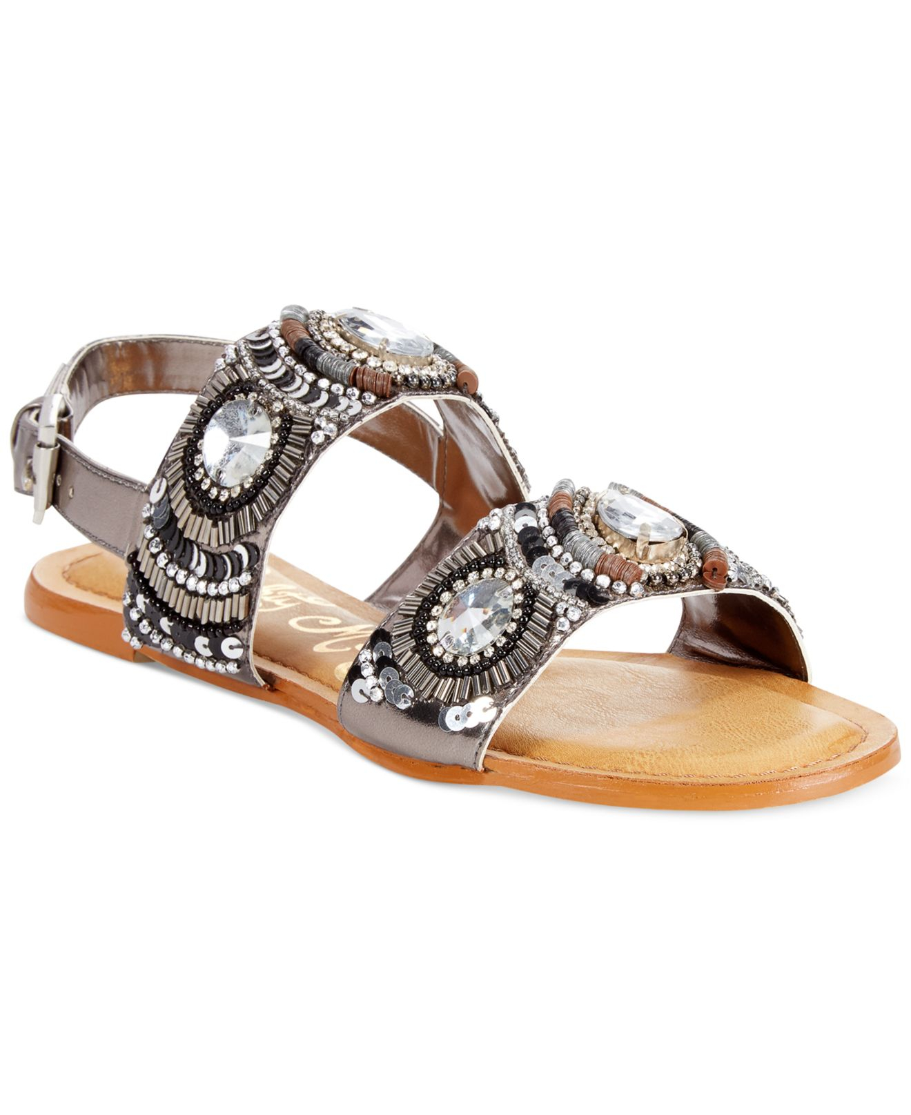 pewter flat sandals