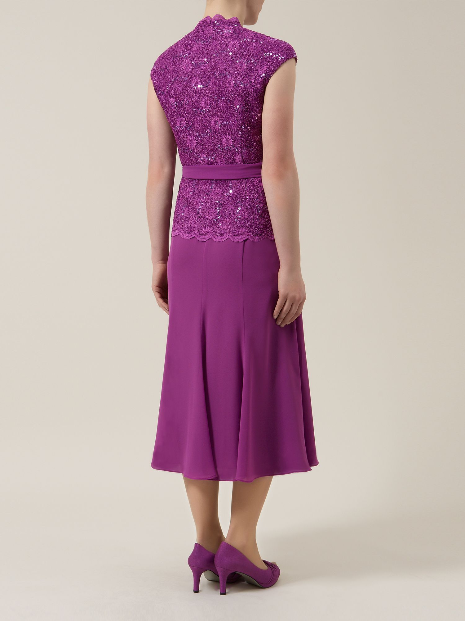 Jacques vert Chiffon Godet Skirt in Purple Lyst