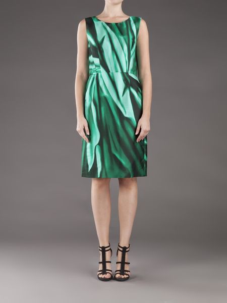 Oscar De La Renta Sheath Dress in Green | Lyst