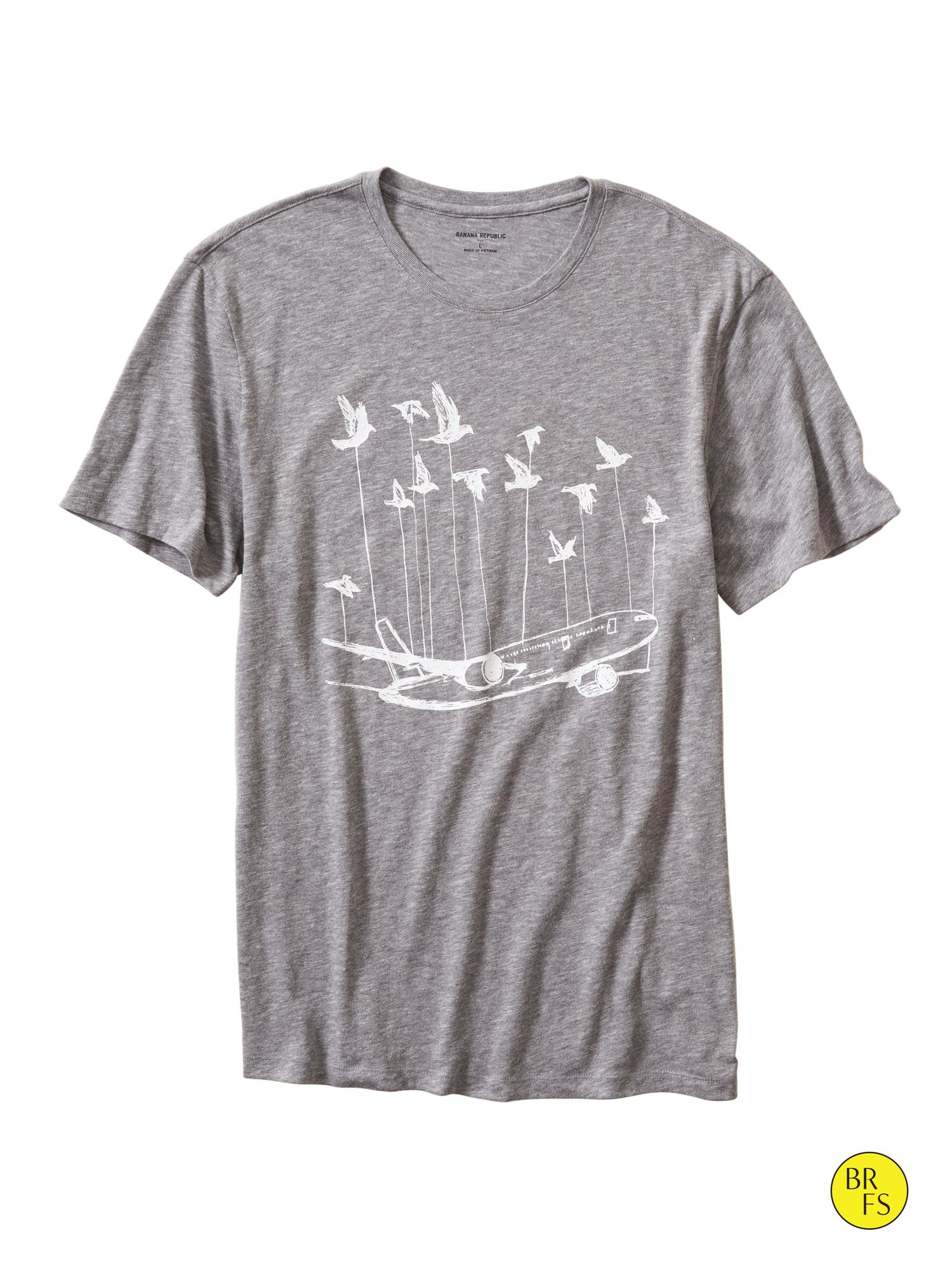 Banana Republic Factory Graphic Tee in Gray for Men iron) Lyst