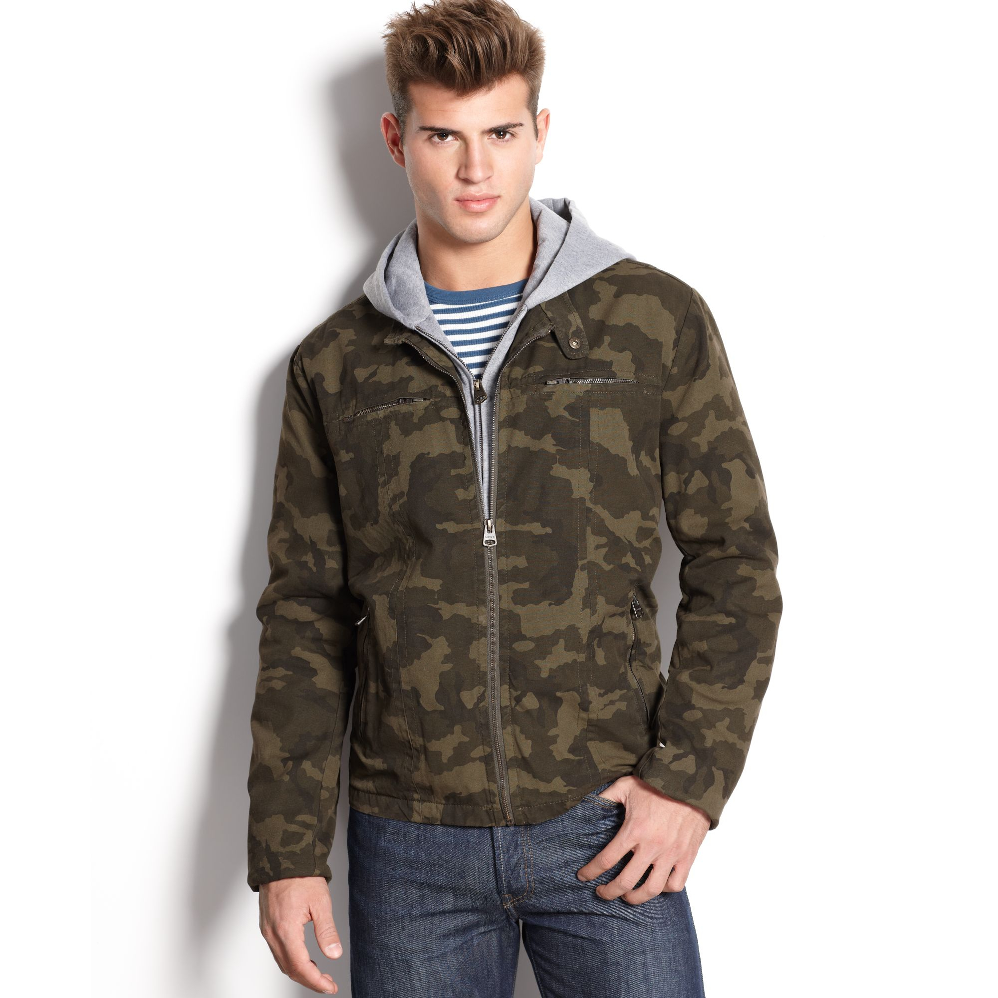 Levi's Racer Hooded Camo Jacket in Multicolor for Men (Camo Olive) | Lyst