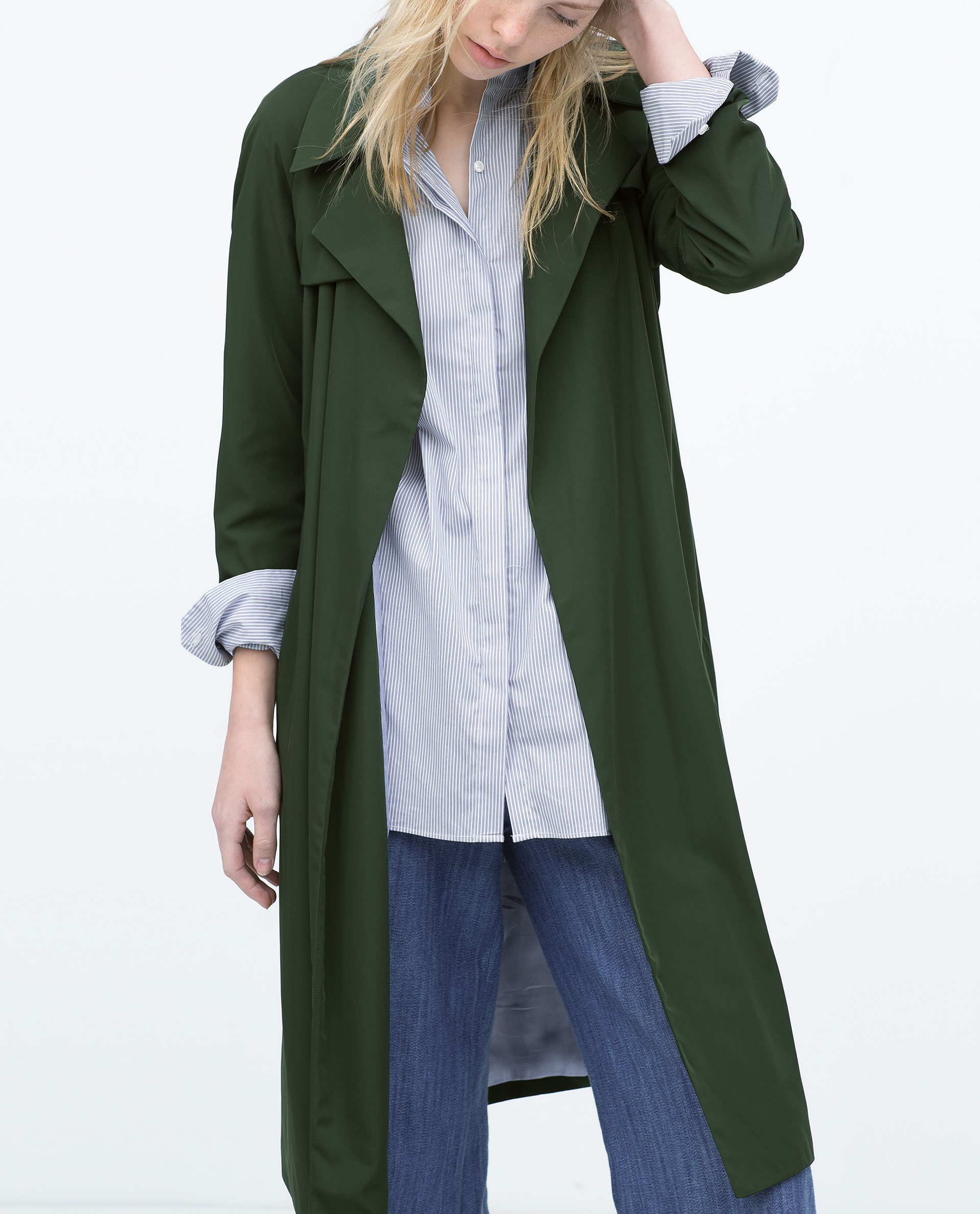 Burberry Long Full Skirted Wool Silk Trench Coat In Green Lyst Love It