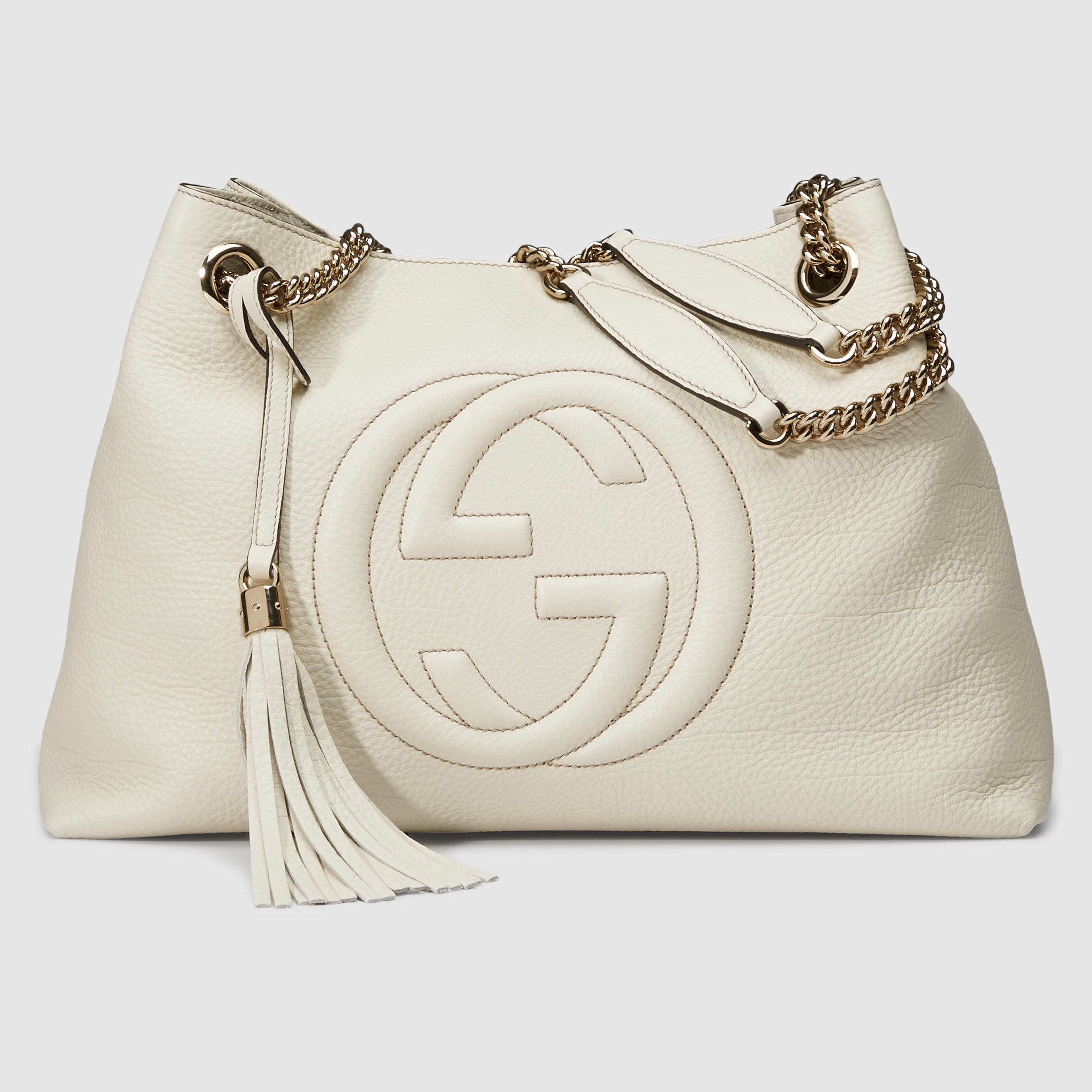 Lyst Gucci Soho Leather Shoulder Bag In White Gallery Women S Gucci Soho Bag