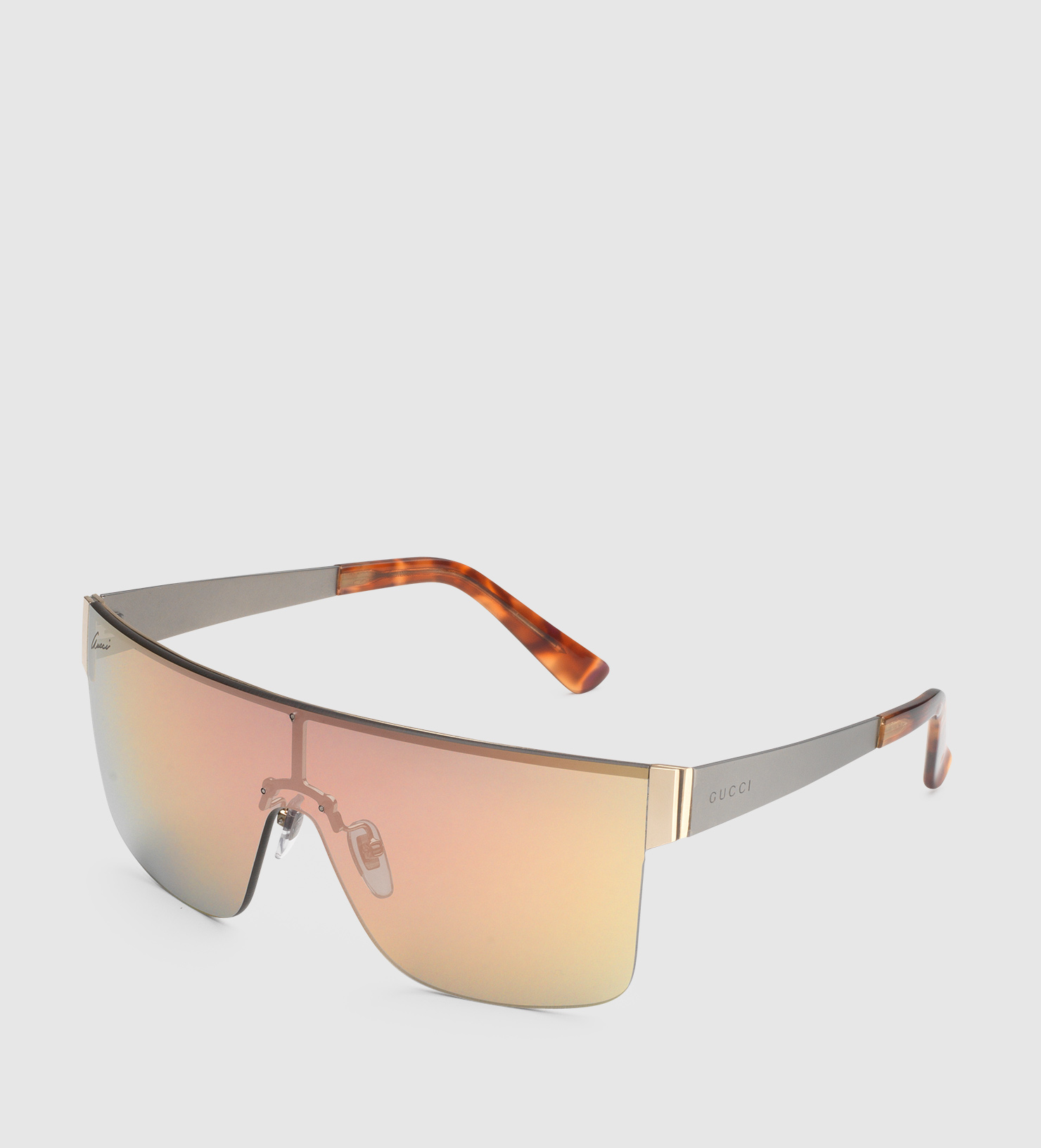 Gucci Mask-frame Metal Sunglasses | Lyst