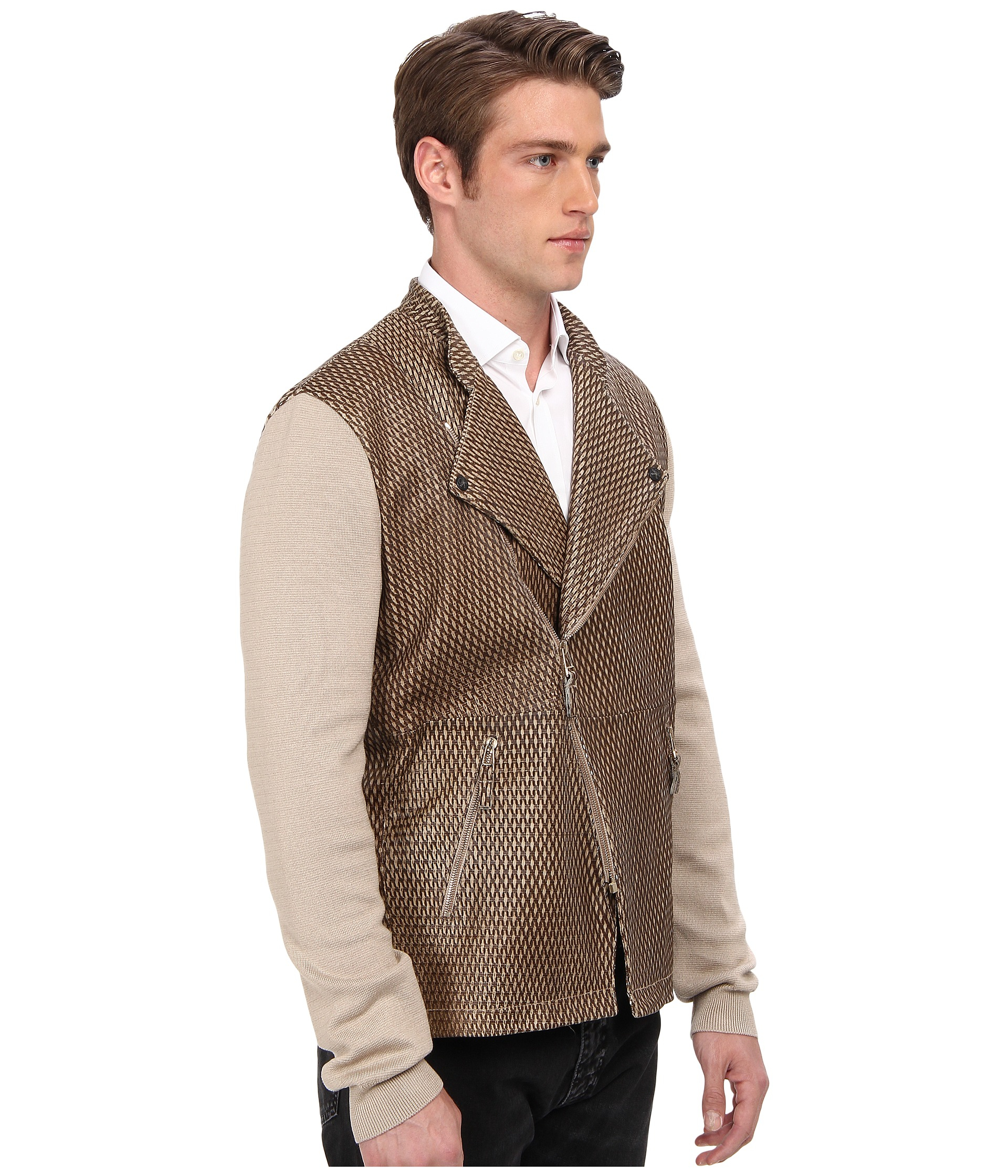 Lyst Vivienne Westwood Embossed Leather Jacket in Natural for Men