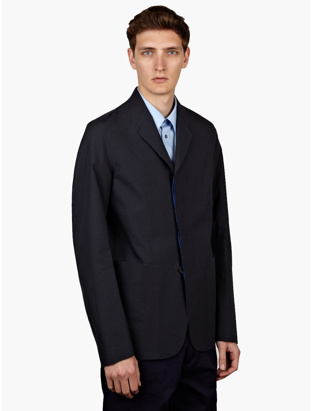 Jil Sander Mens Navy Blue Cecile Contrast Lined Heat Sealed Jacket in ...