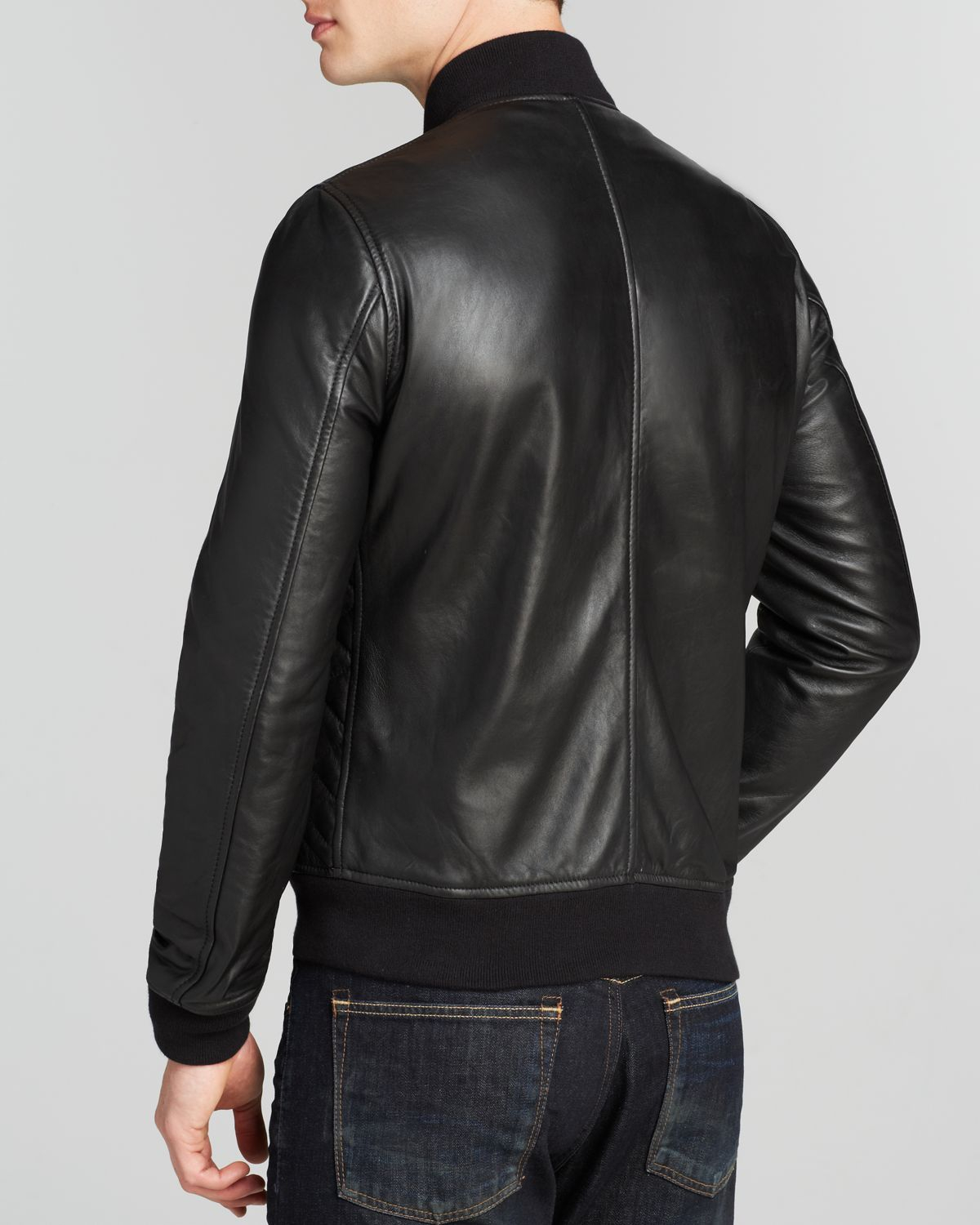 Paul smith Quilted Leather Jacket in Black for Men | Lyst
