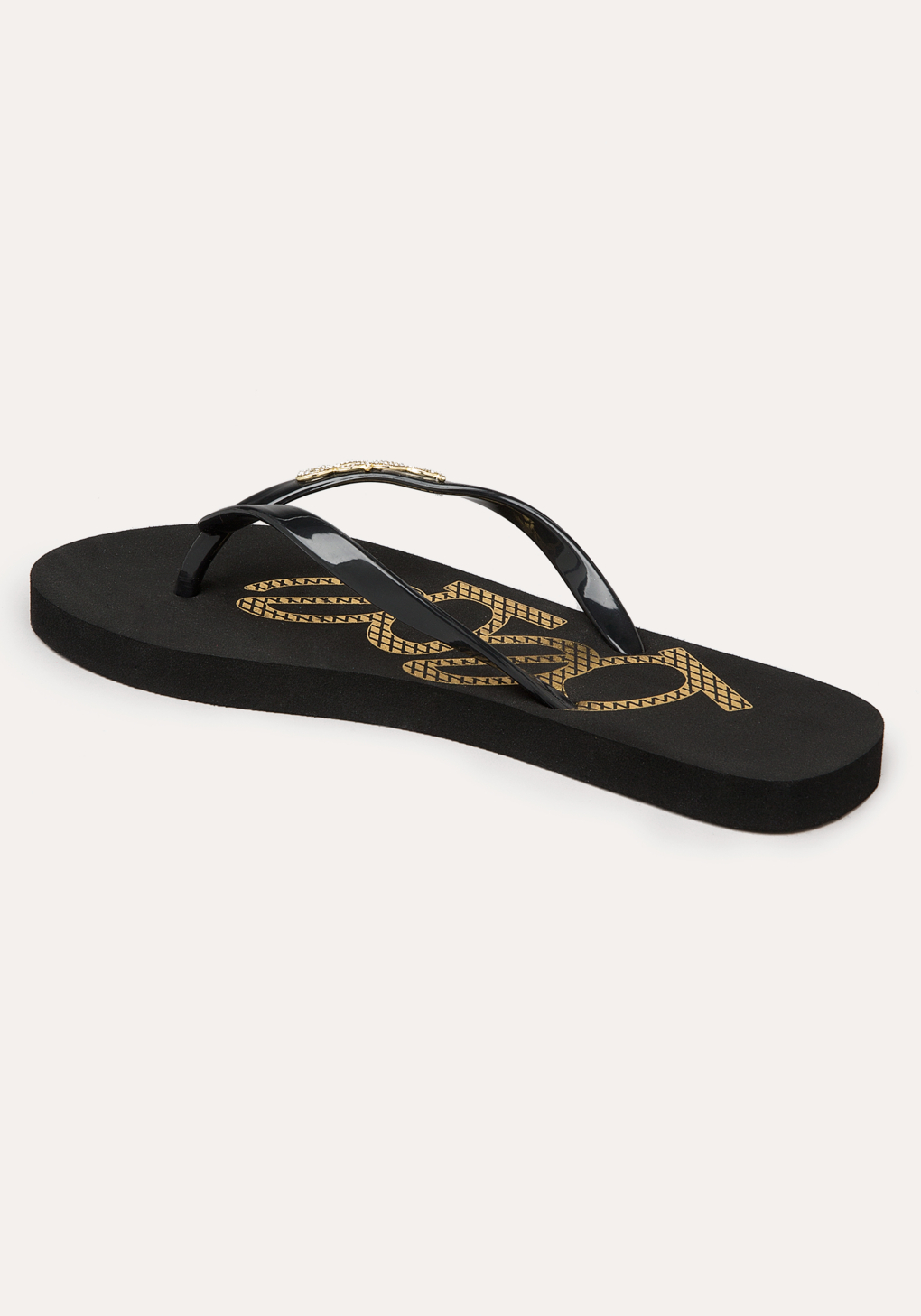 bebe black flip flops