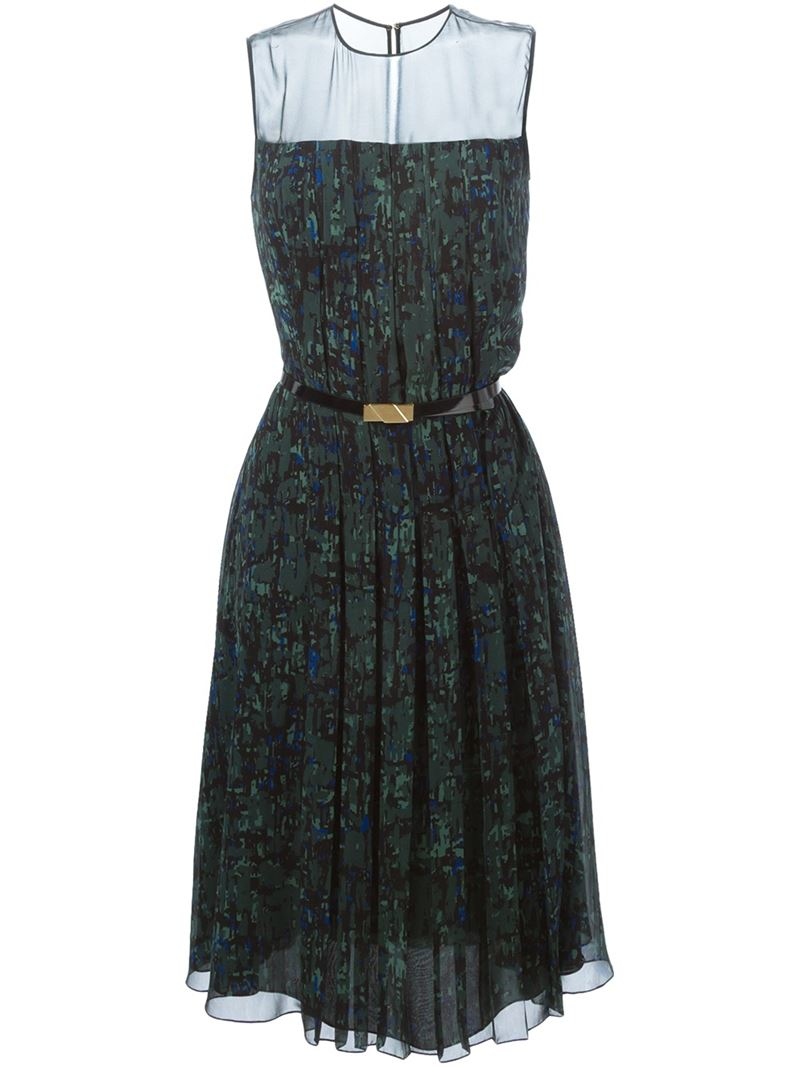 Jason wu Pleated Midi Dress in Green - Save 60% | Lyst